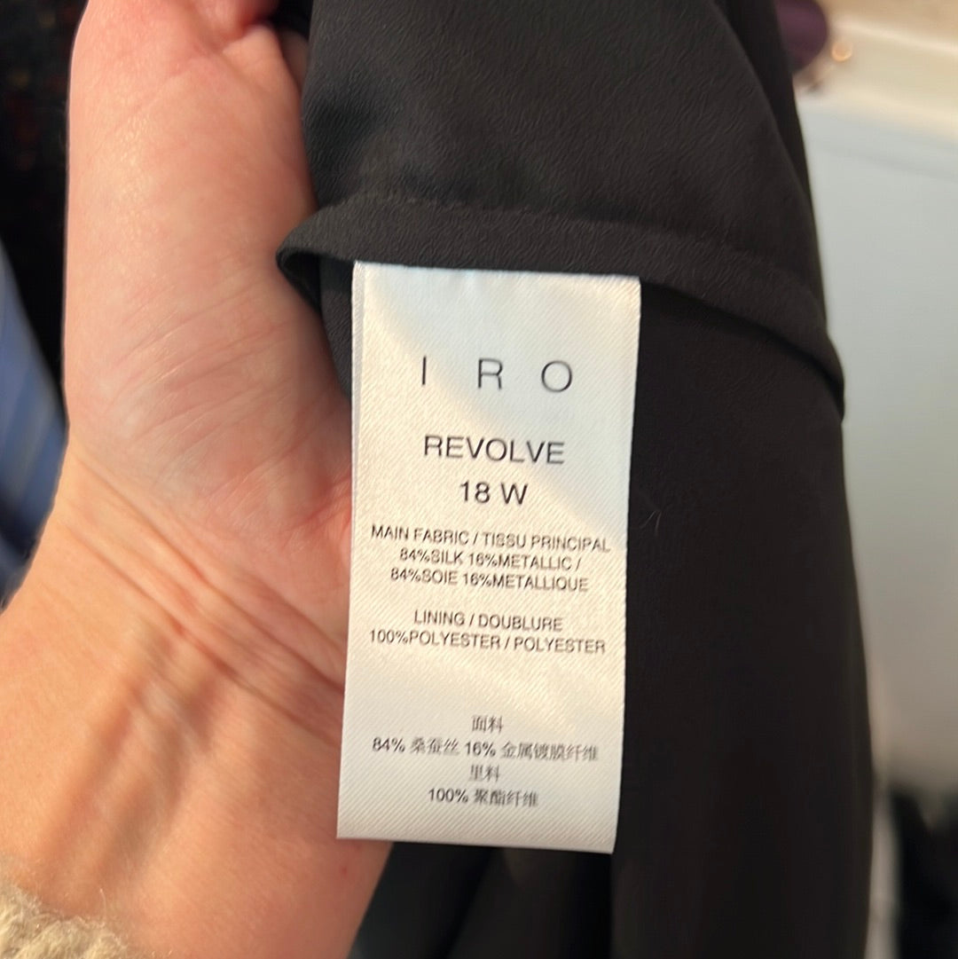 IRO. Vestido seda negro brillo. T 38