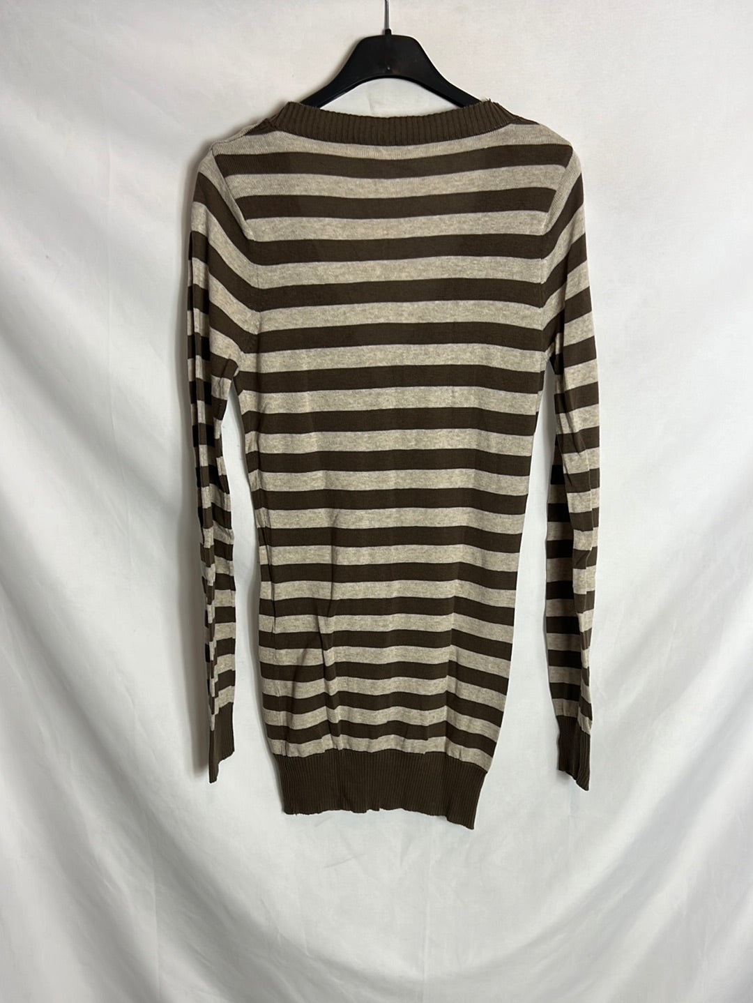 OTHERS. Brown and beige striped cardigan. Size s/m