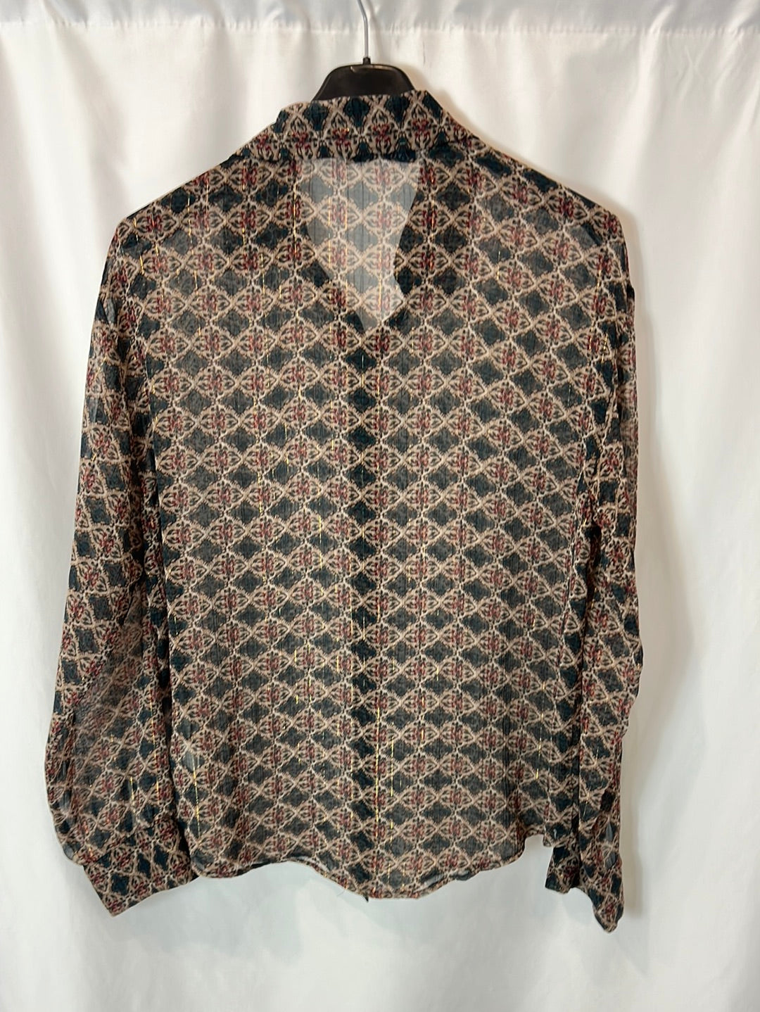 ZARA. Printed blouse with threads Tm