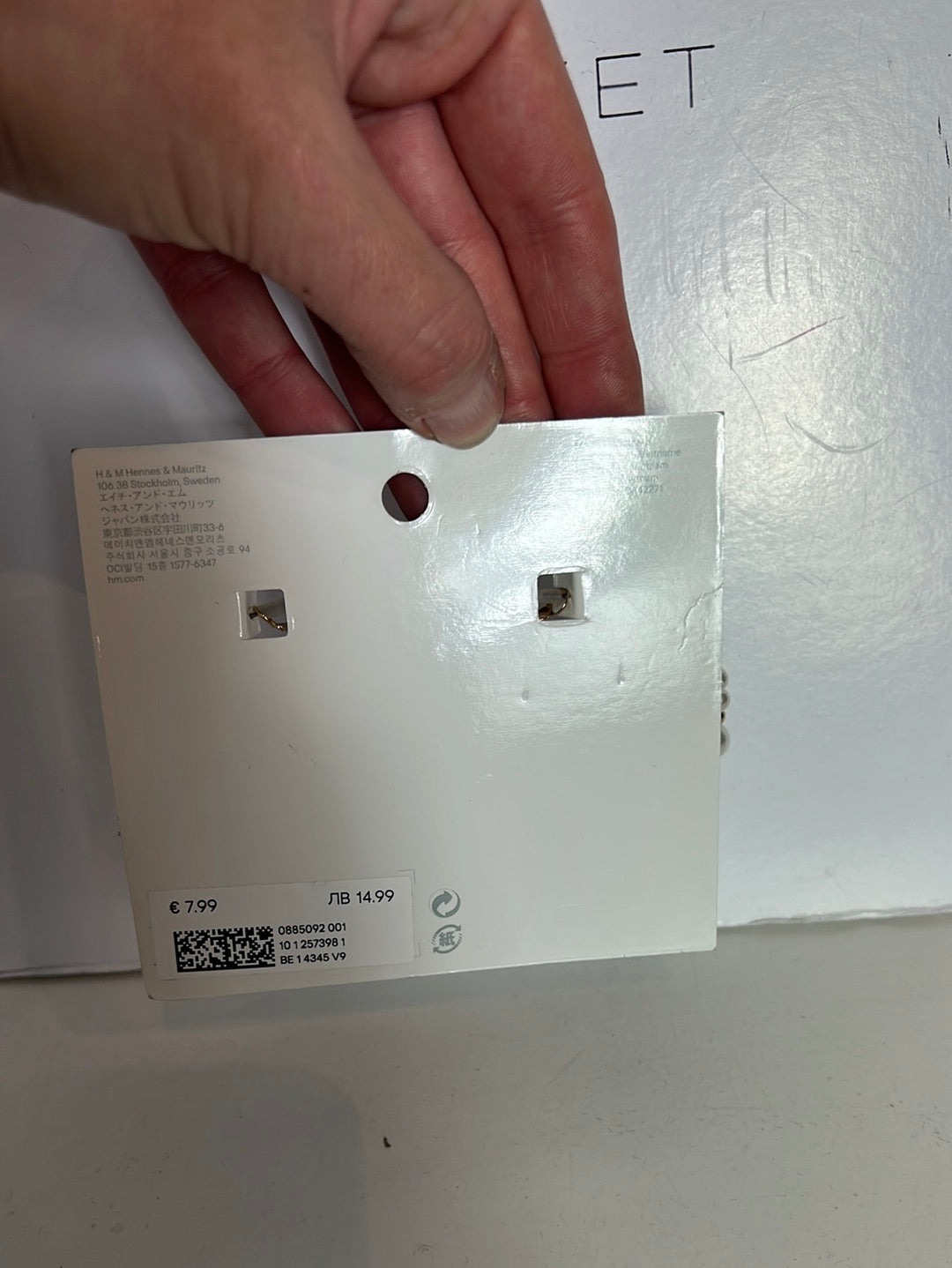 H&M. Large pearl hoop earrings