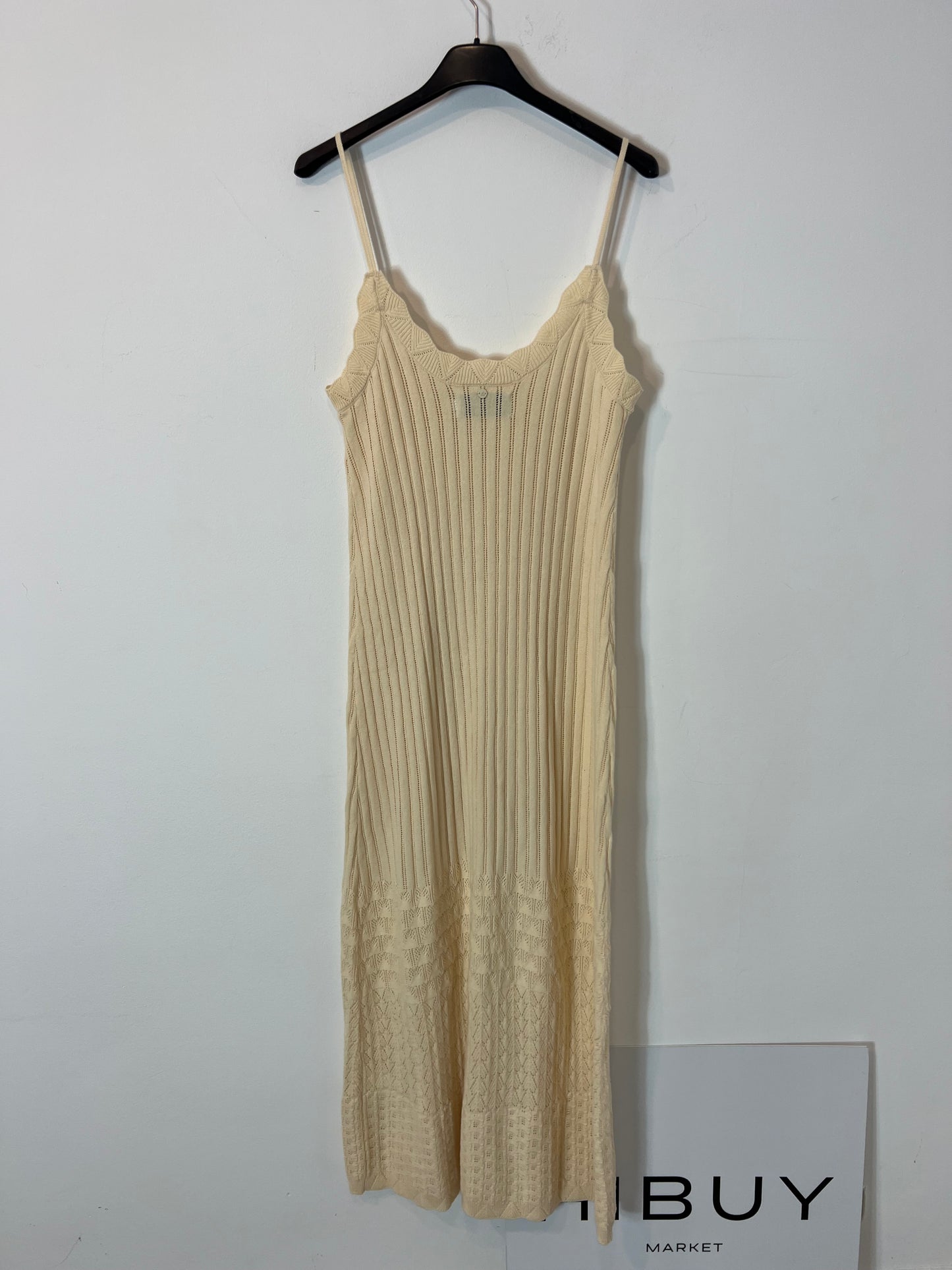 SCALPERS. Vestido largo punto beige T.l