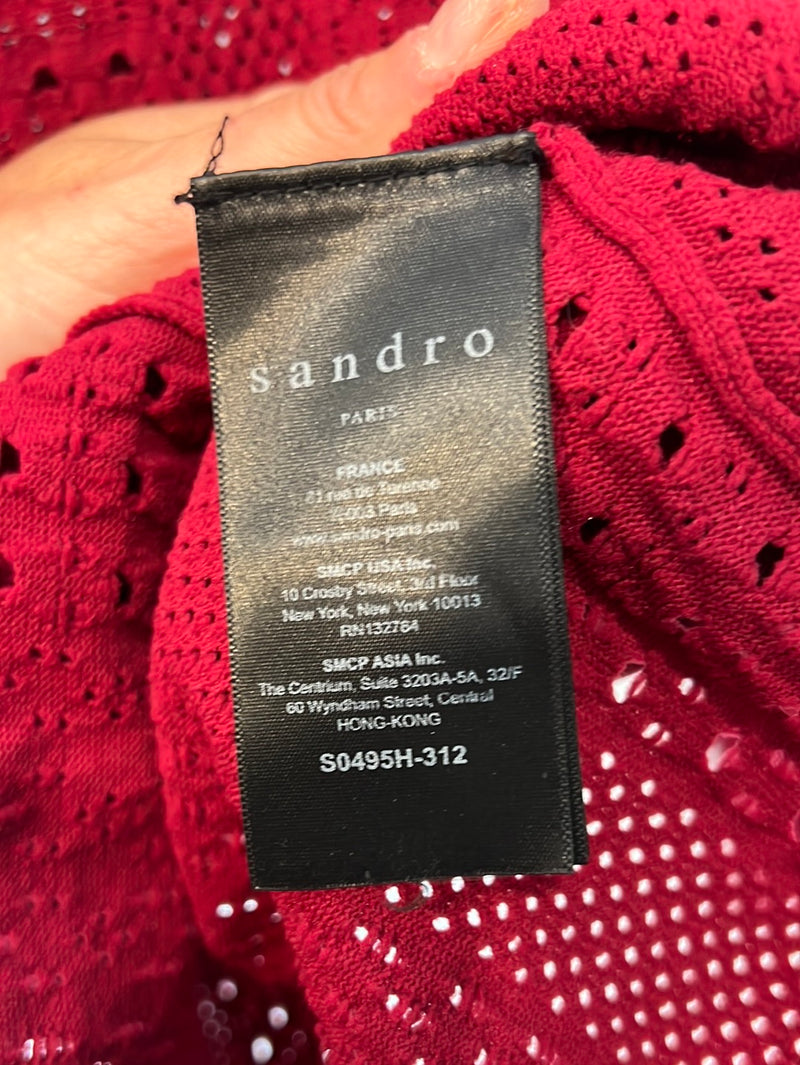 SANDRO. Total look burdeos textura T.1(s)