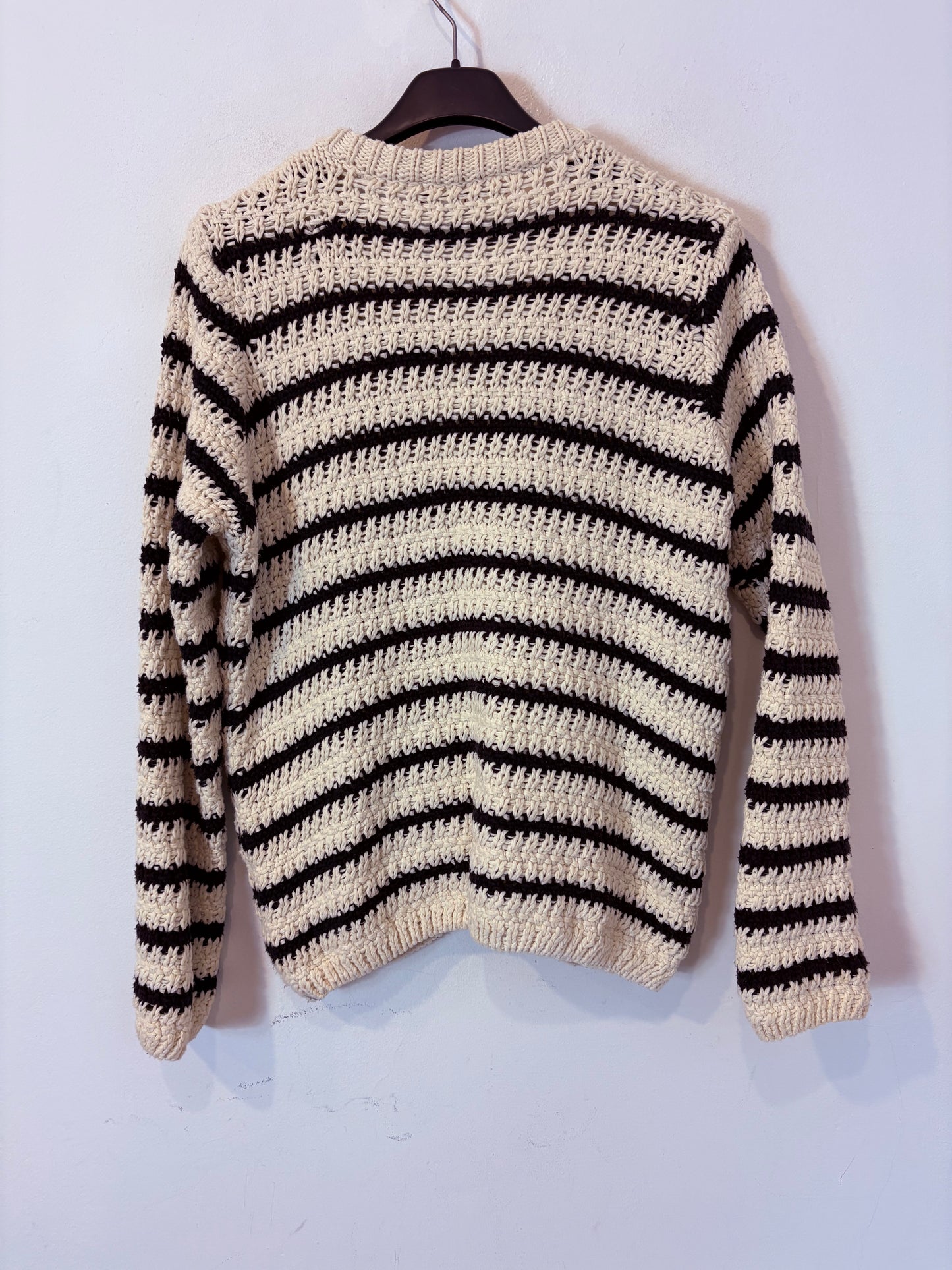 ZARA. Chaqueta punto grueso rayas
