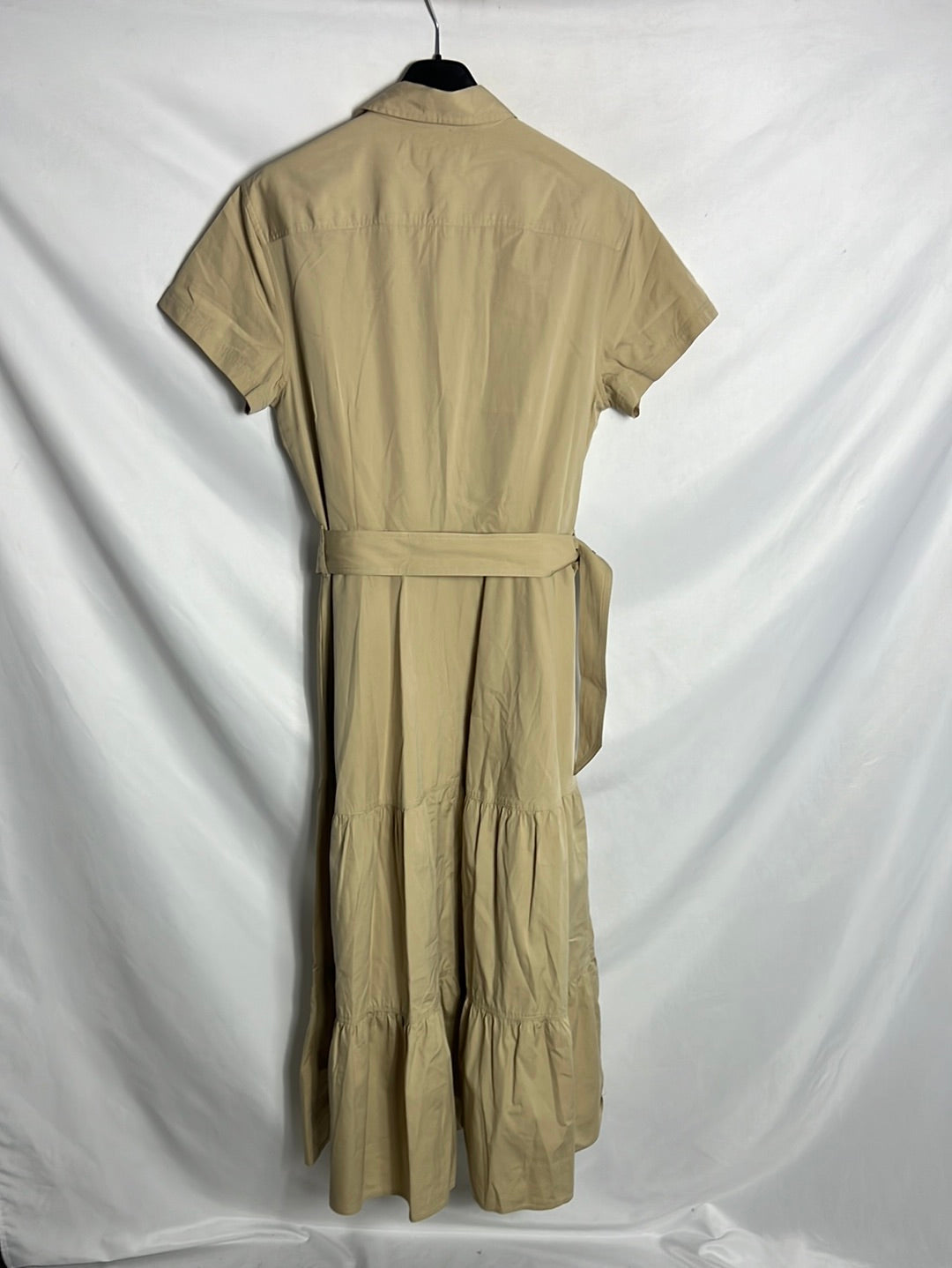 POLO RALPH LAUREN. Vestido largo volantes abotonado. T 10(L)