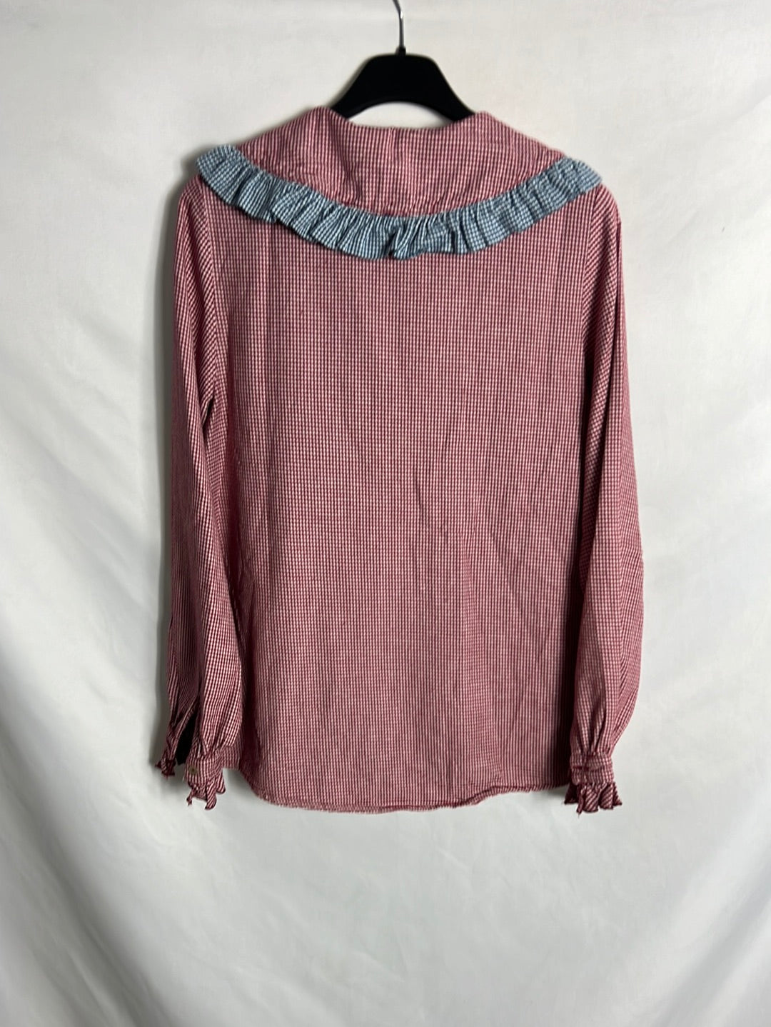 RITAVON. Blusa roja pata de gallo textura . T 34