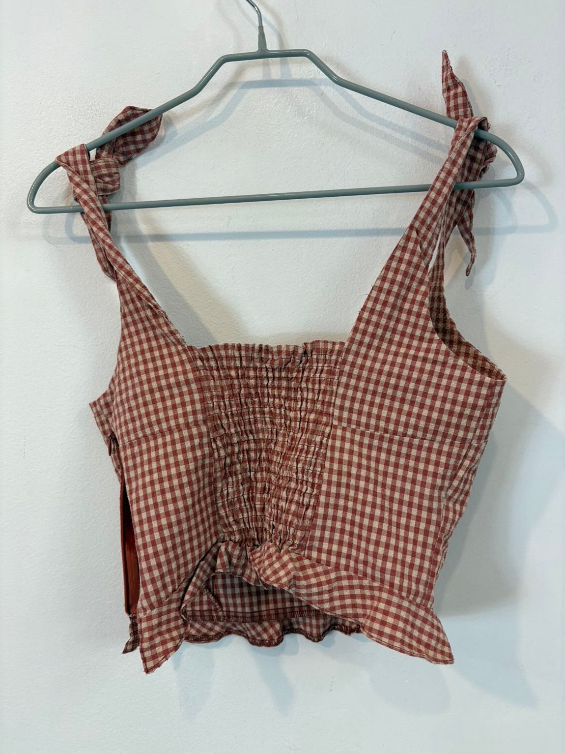 ZARA. Top cuadros vichí