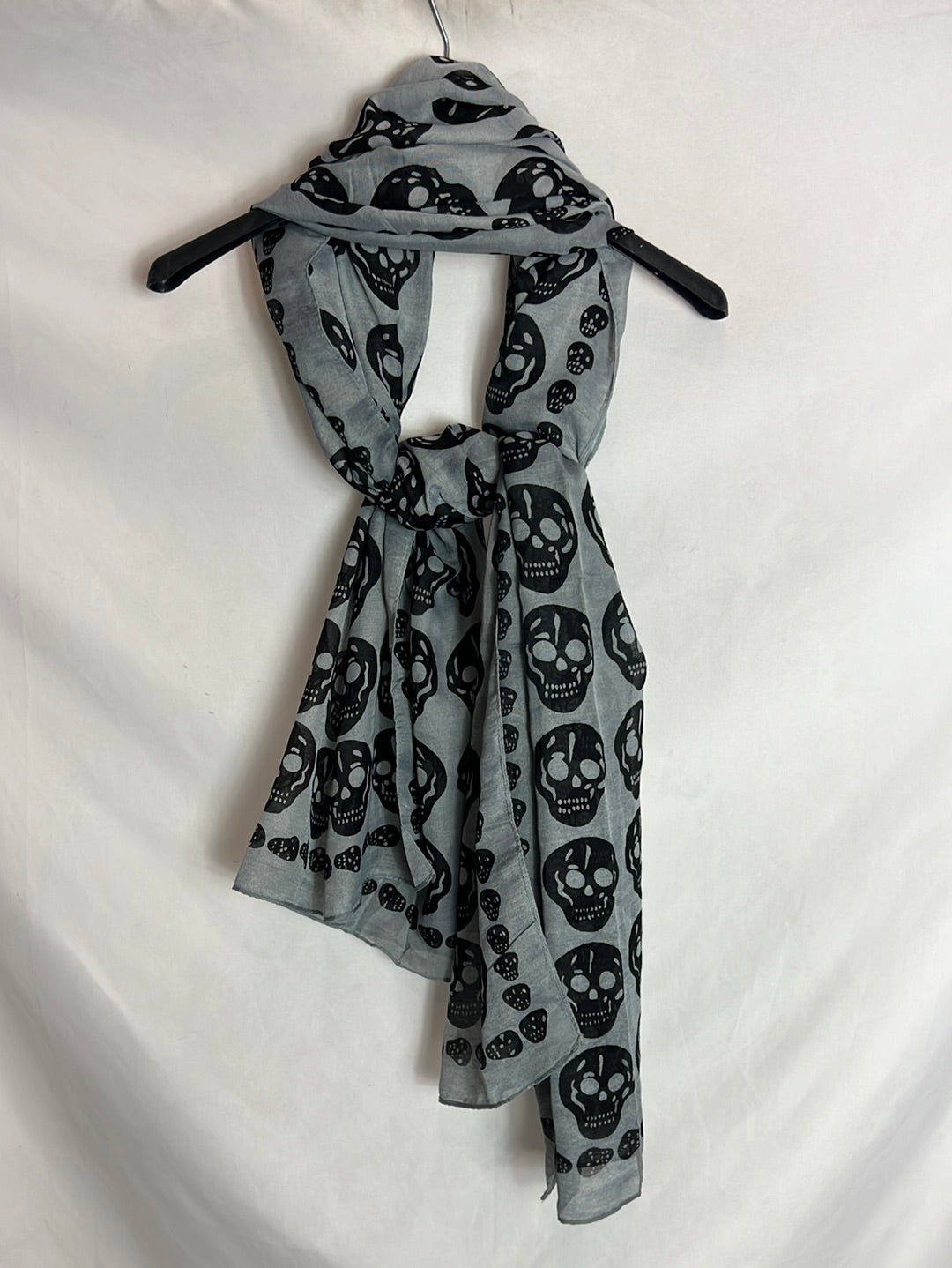 OTHER. Blue-grey skull scarf.