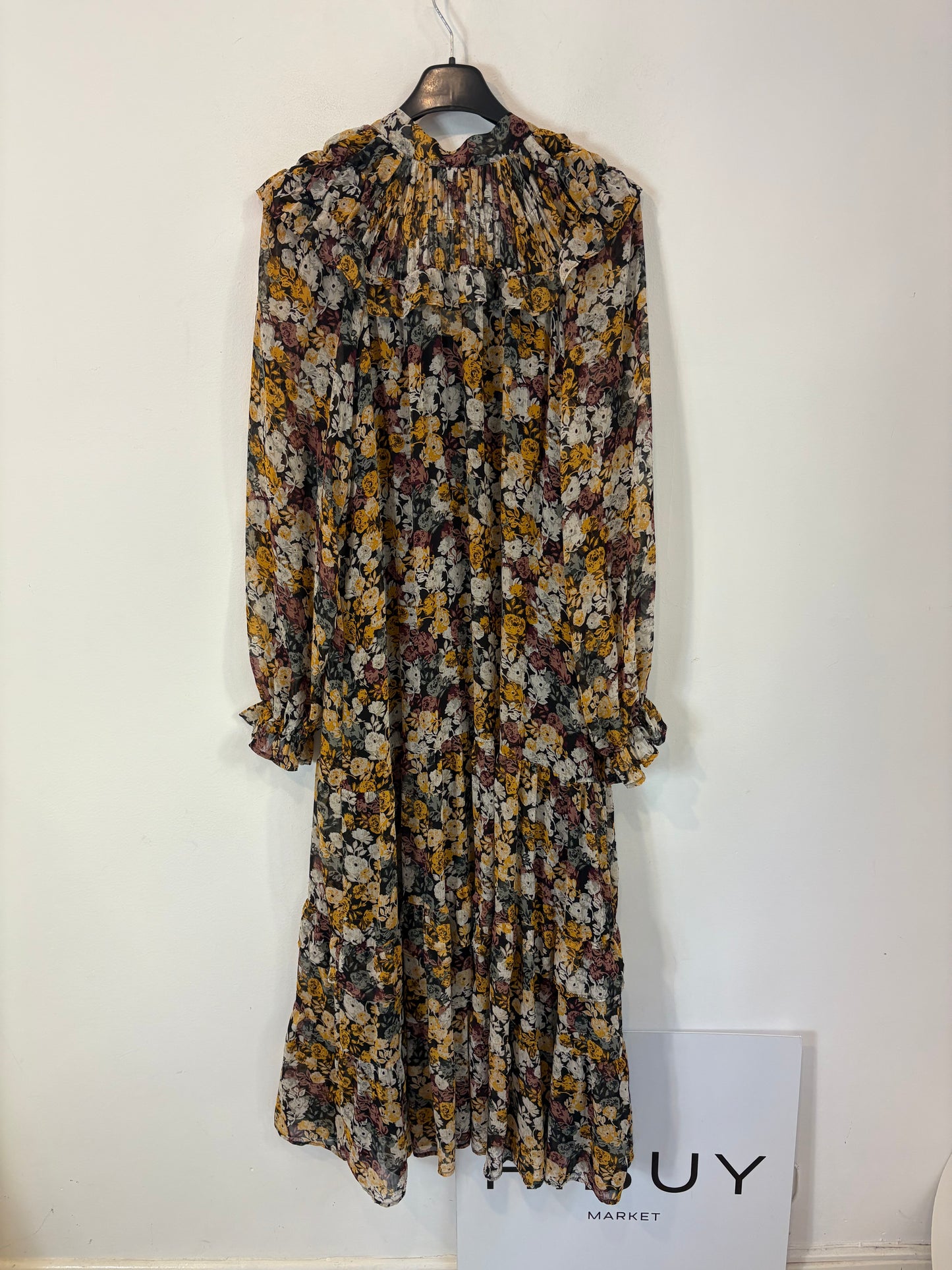 MANGO. Vestido largo estampado vaporoso