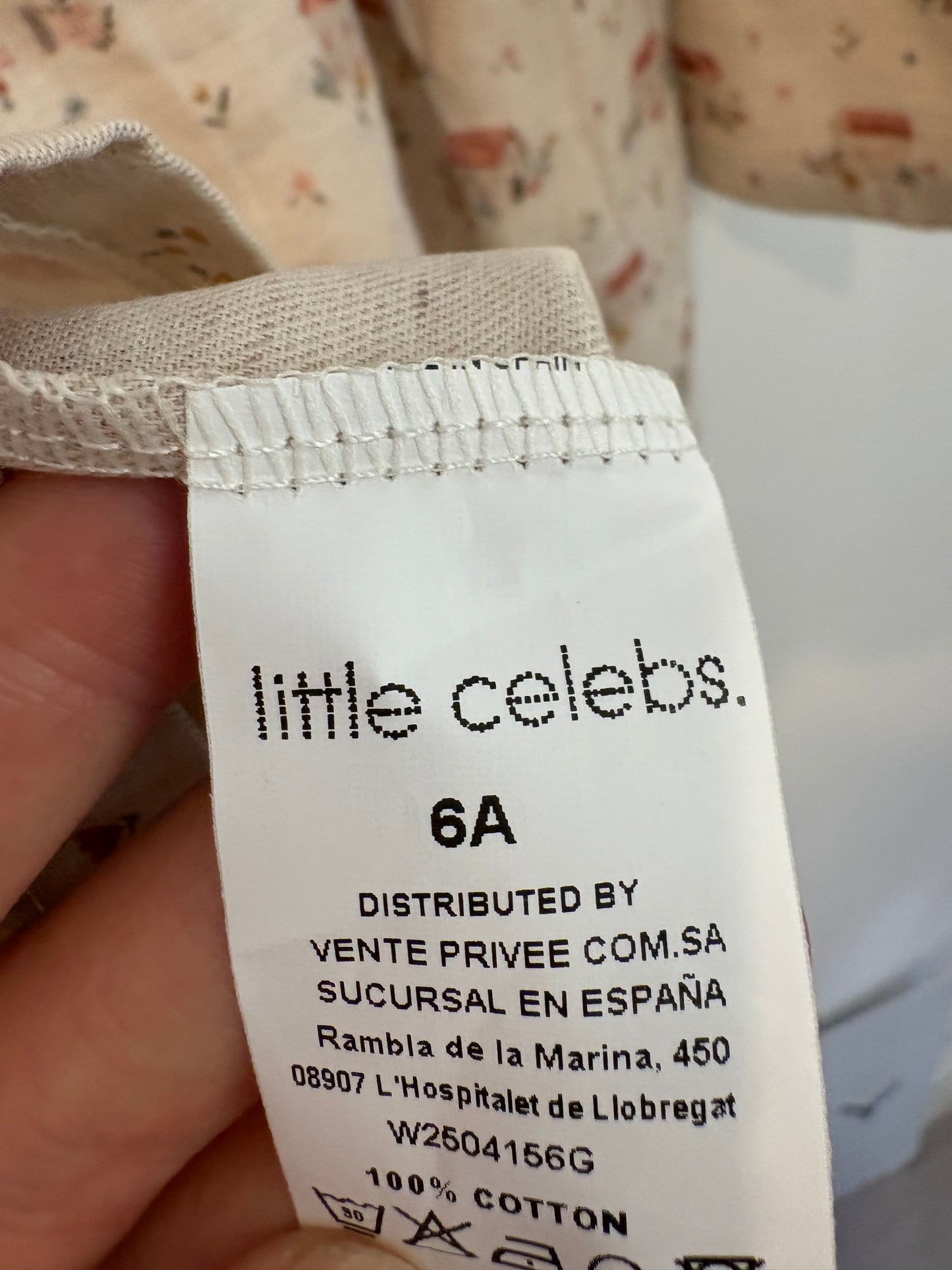 LITTLE CELEBS. Vestido niña algodón dibujos. T 6 años