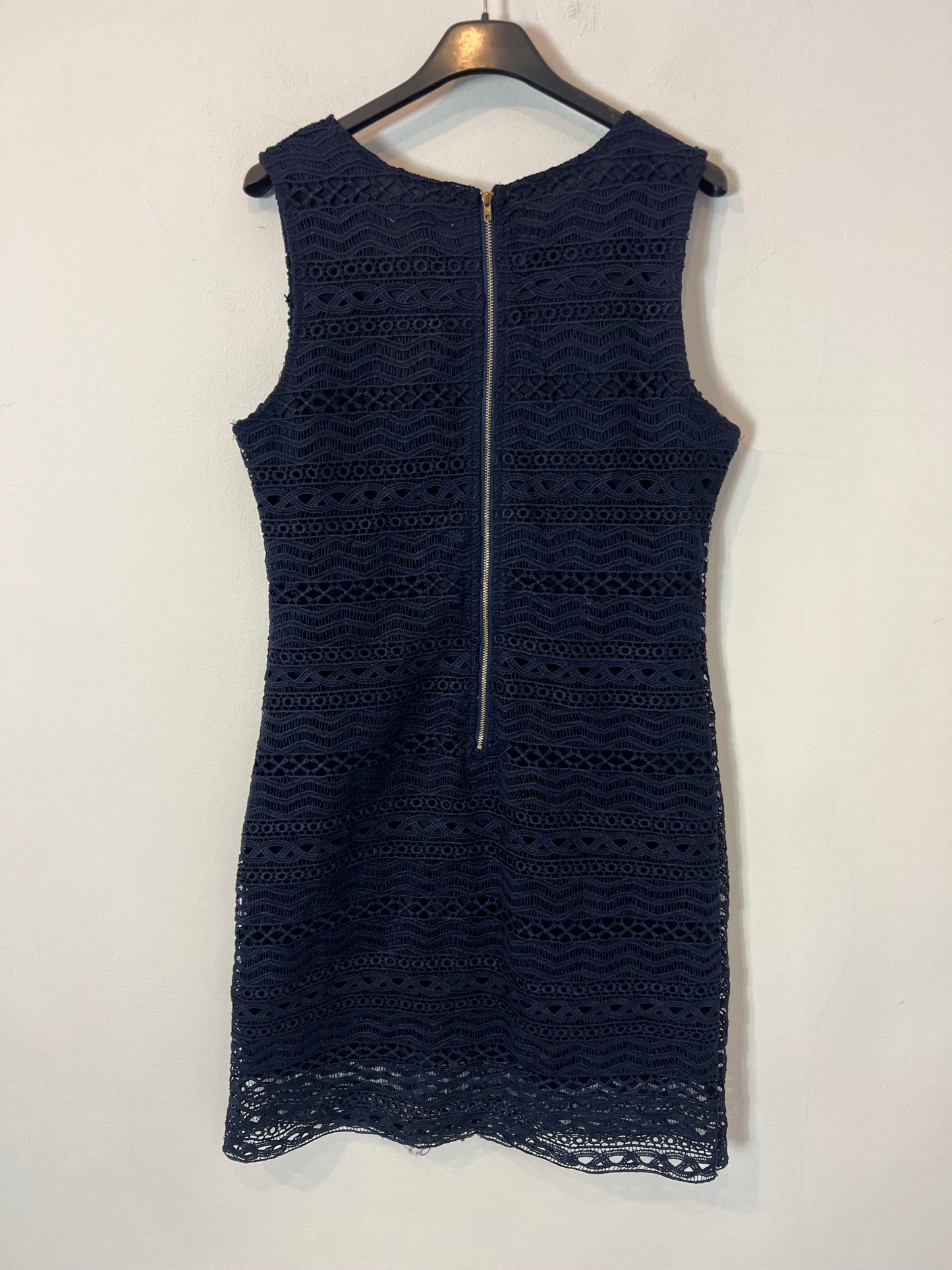 MHIA. Vestido corto encaje azul T.m