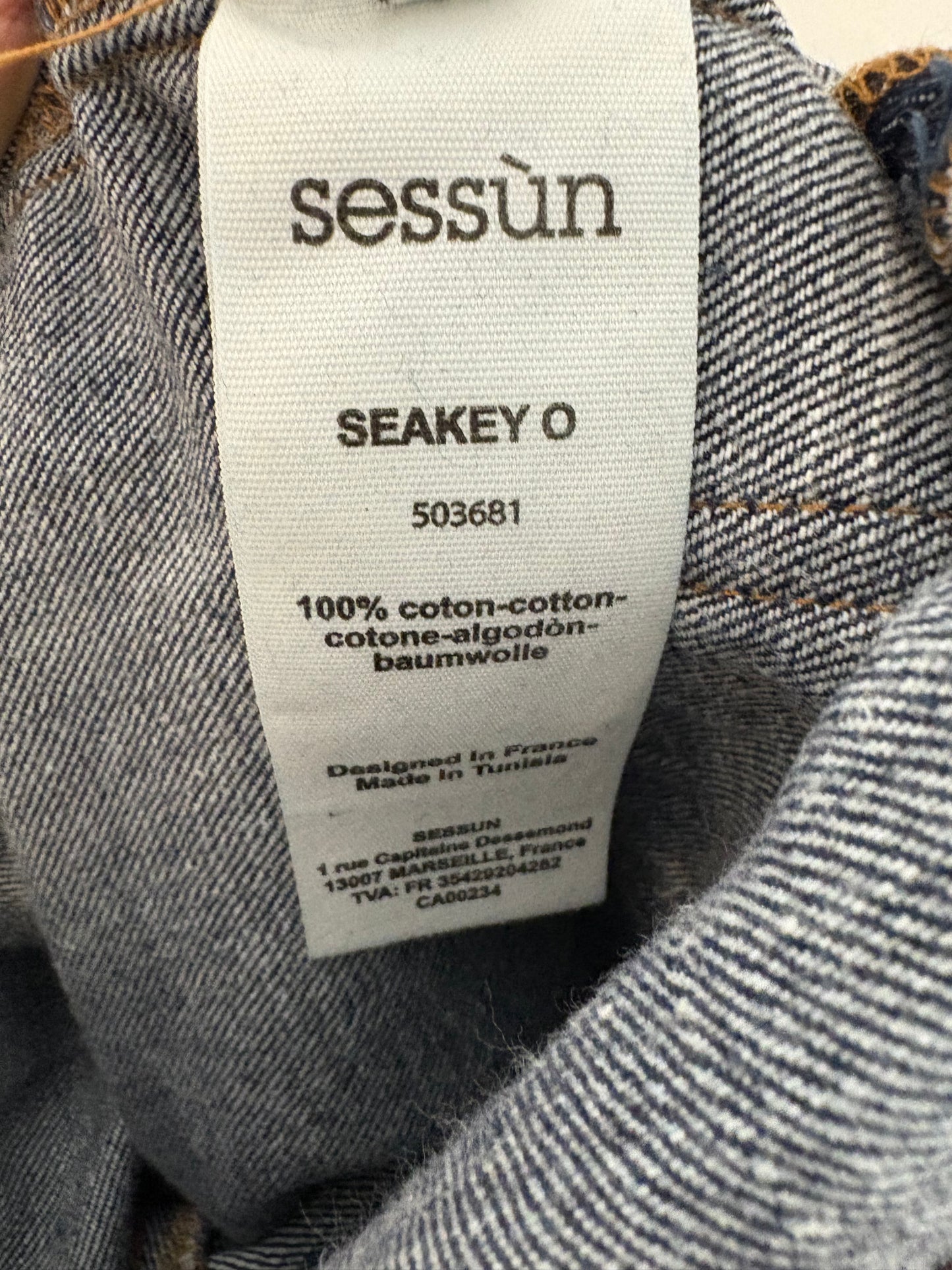 SESSUN: Denim recto bolsillos azul oscuro