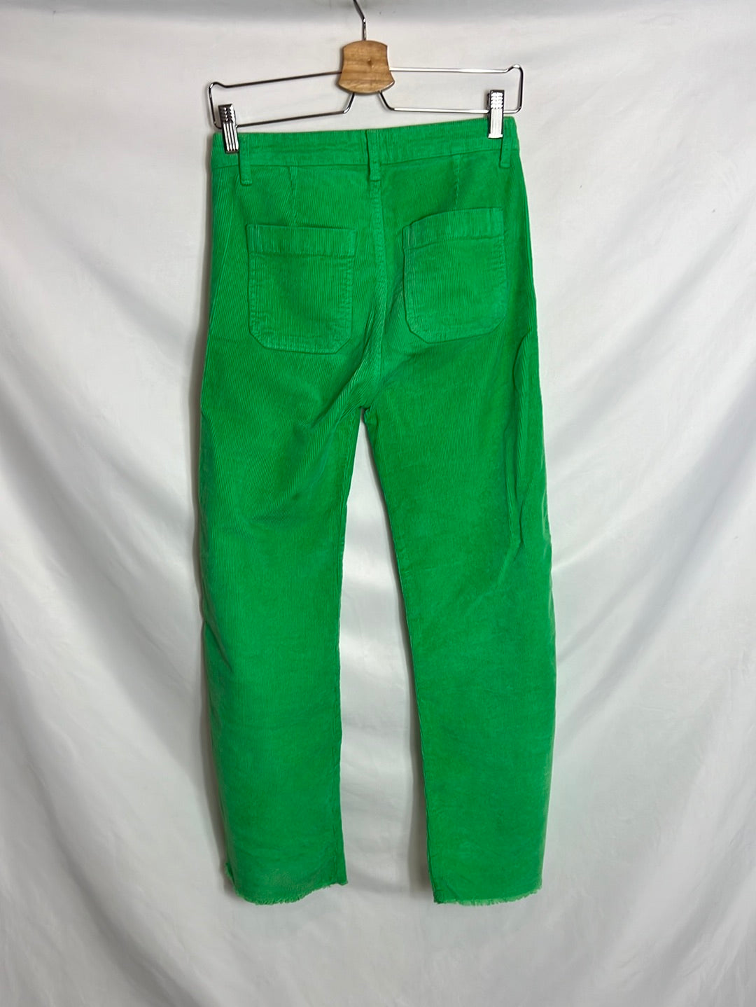 NICOLI. Pantalón culotte pana verde. T 34