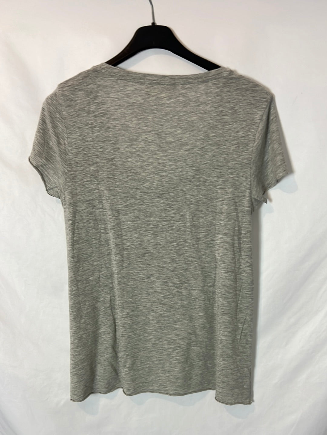 AMERICAN VINTAGE. Camiseta gris claro jaspeado algodón. T M