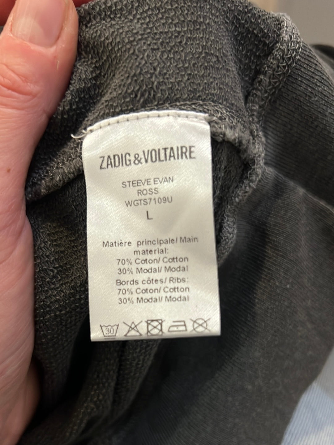 ZADIG&VOLTAIRE. Sudadera gris dibujos. T L