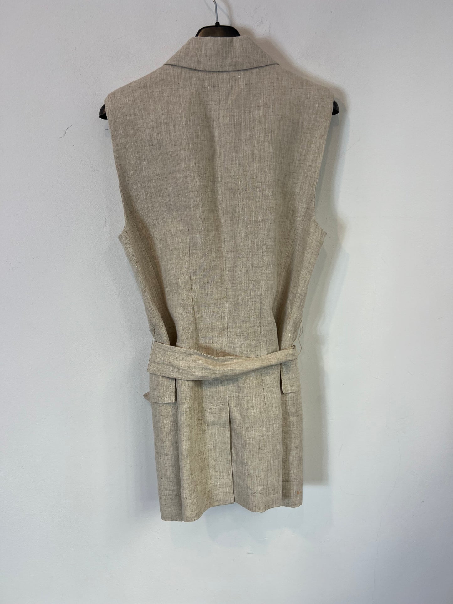 H&M. Chaleco lino bolsillos. T XS