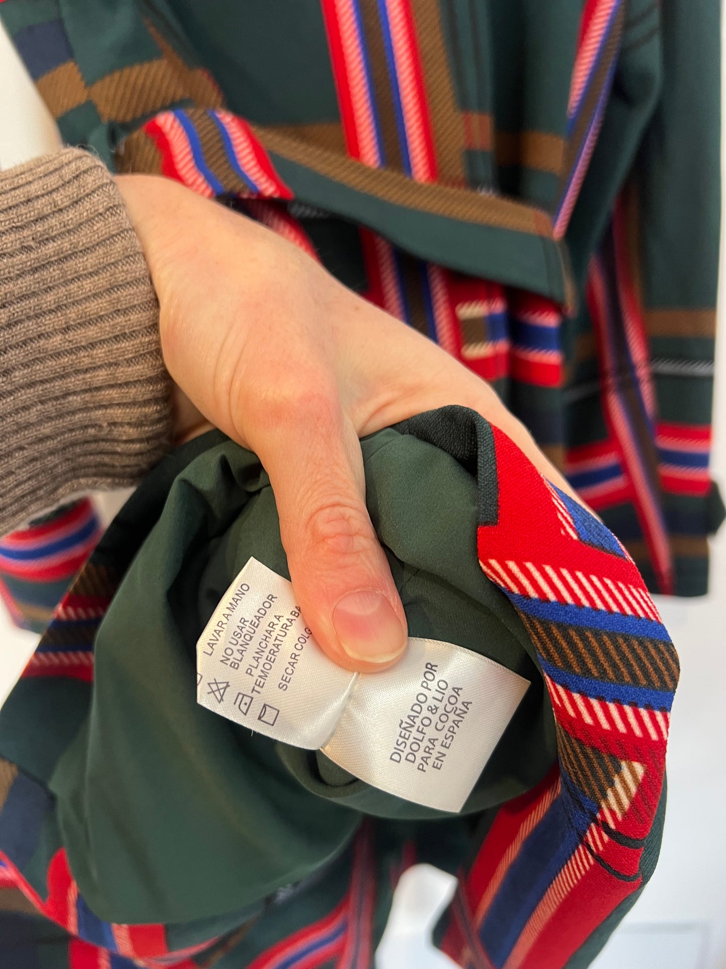 COCOA. Abrigo verde cuadros