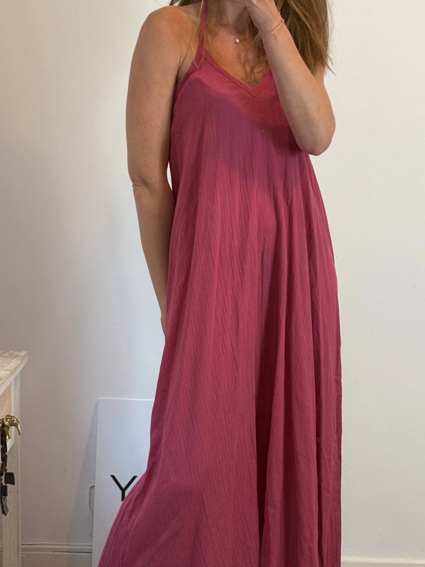 RENATTA&GO. Vestido algodón rosa. T M