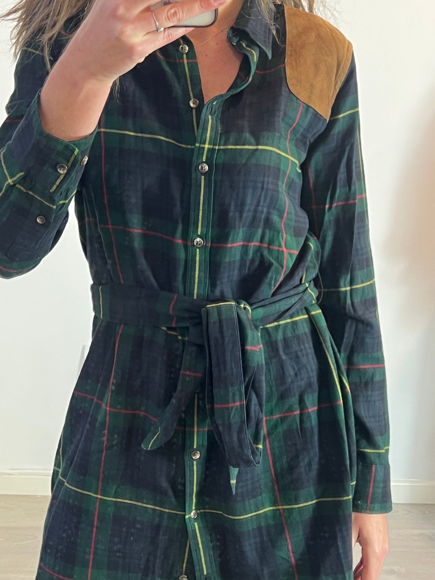 RALPH LAUREN. Plaid dress Tl (m)