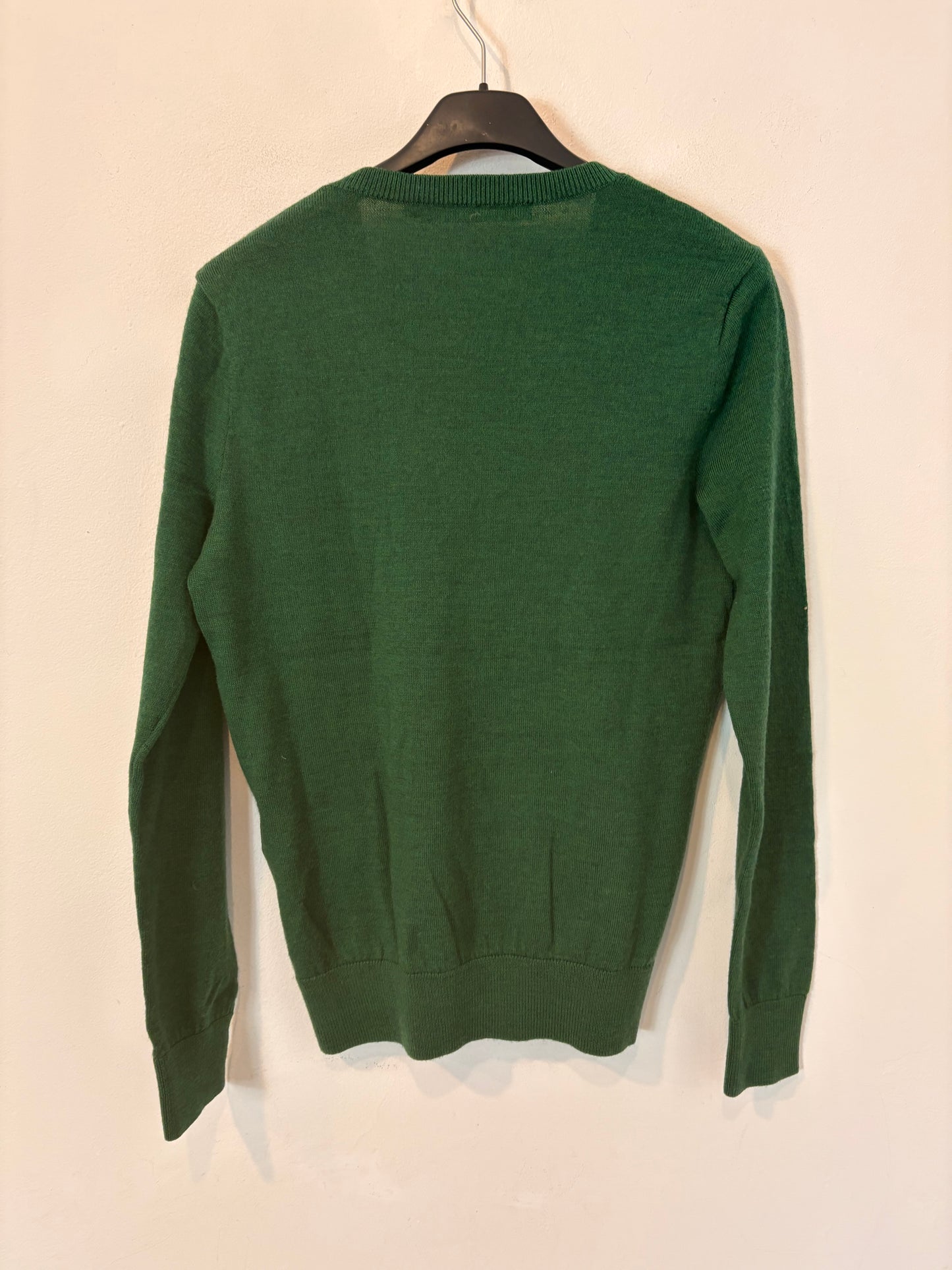 RALPH LAUREN SPORT. Jersey verde lana cuello pico