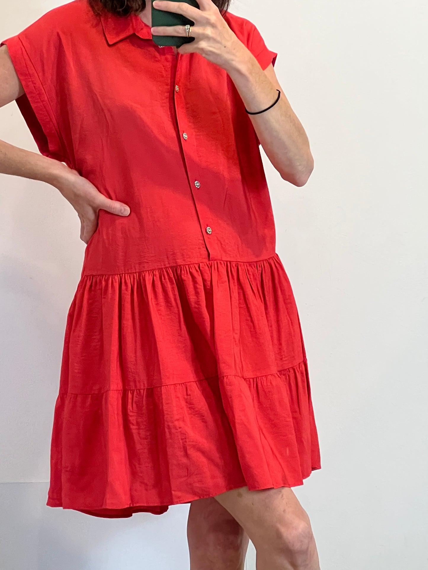 ZARA. Vestido corto detalle botones. T XS