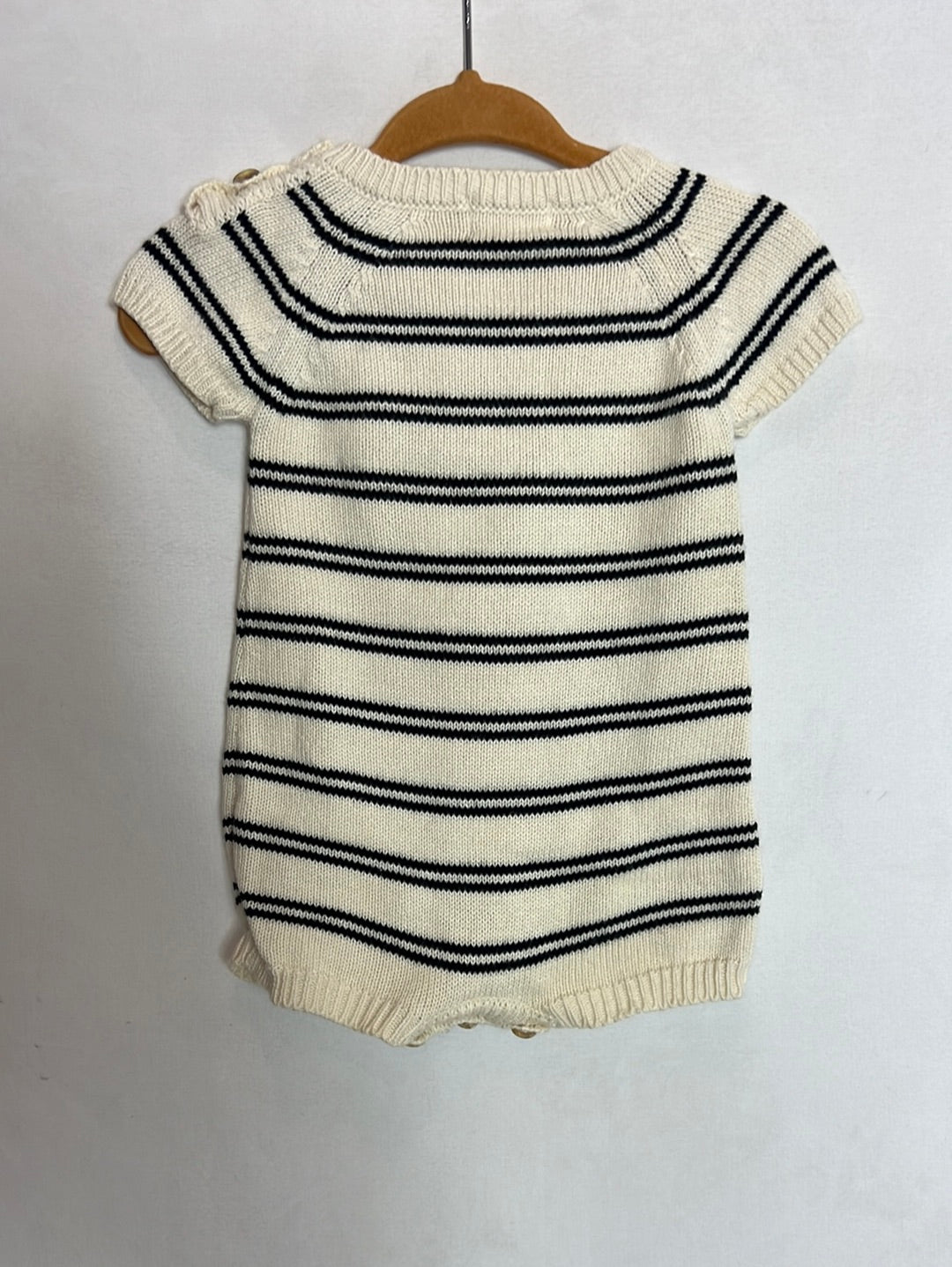 OMINI. Striped knit romper. Size 0 months