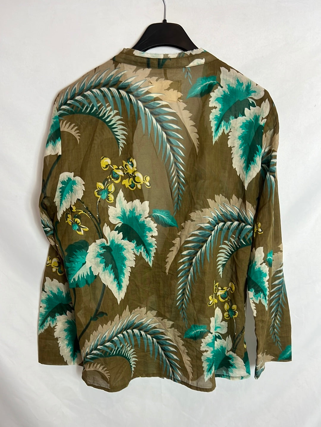 DIEGA. Green printed blouse. TM (Tare)