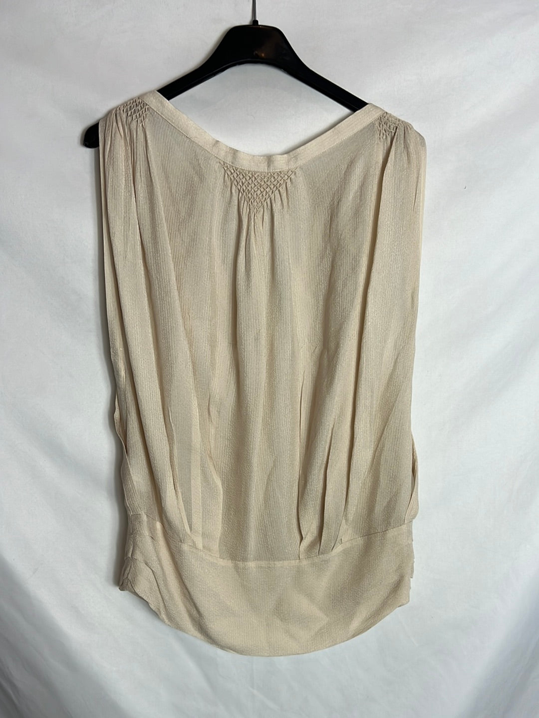 VANESSA BRUNO. Blusa beige textura T.36