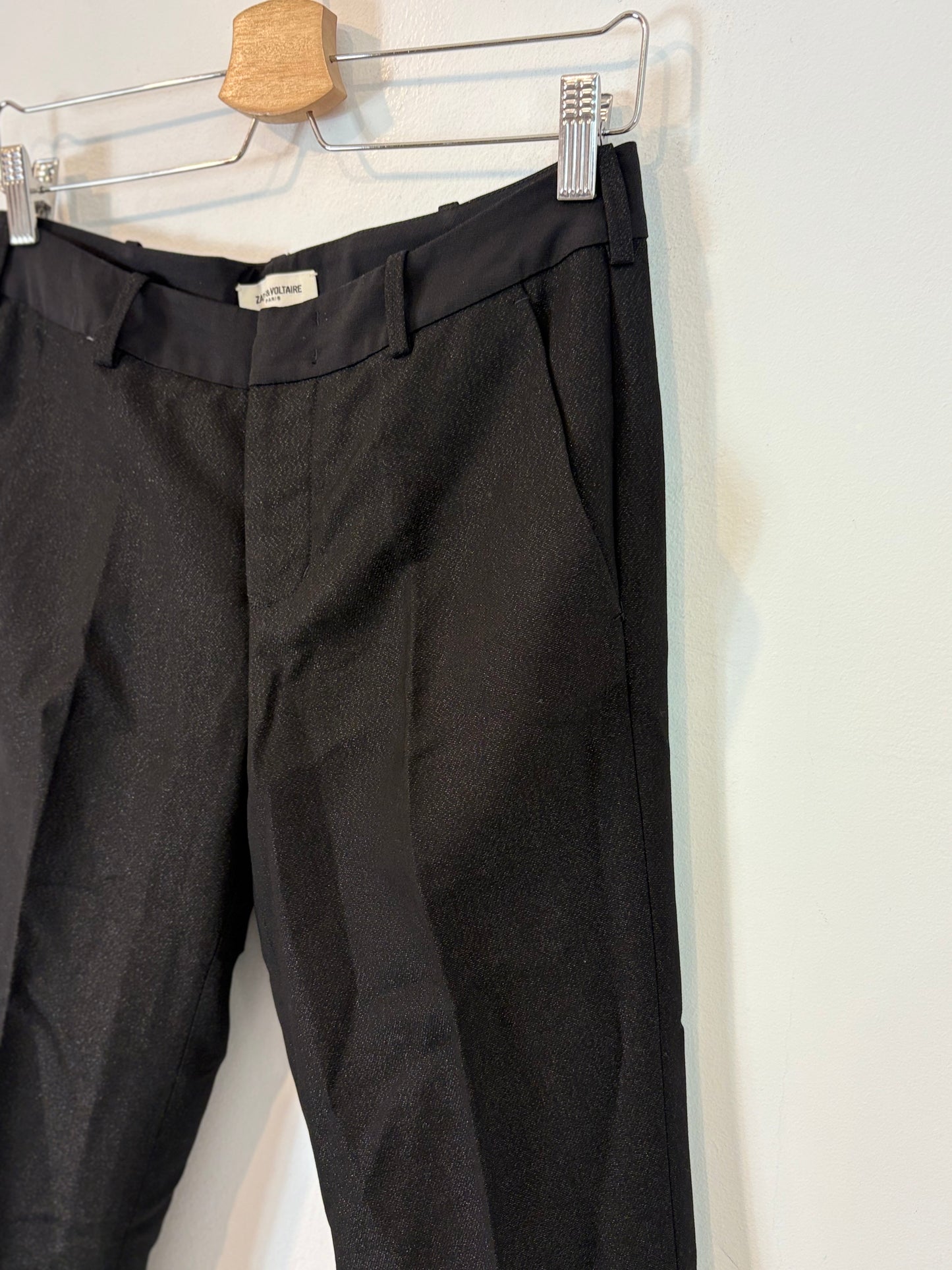 ZADIG&VOLTAIRE. Pantalón negro pizas abotonado 38