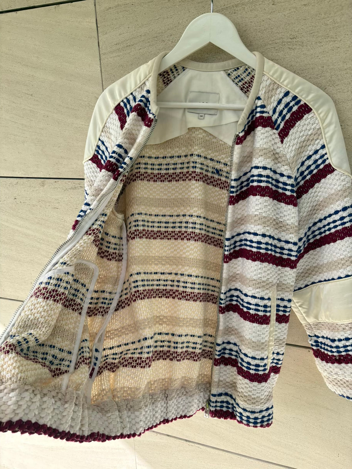 IRO. Chaqueta texturas con piel