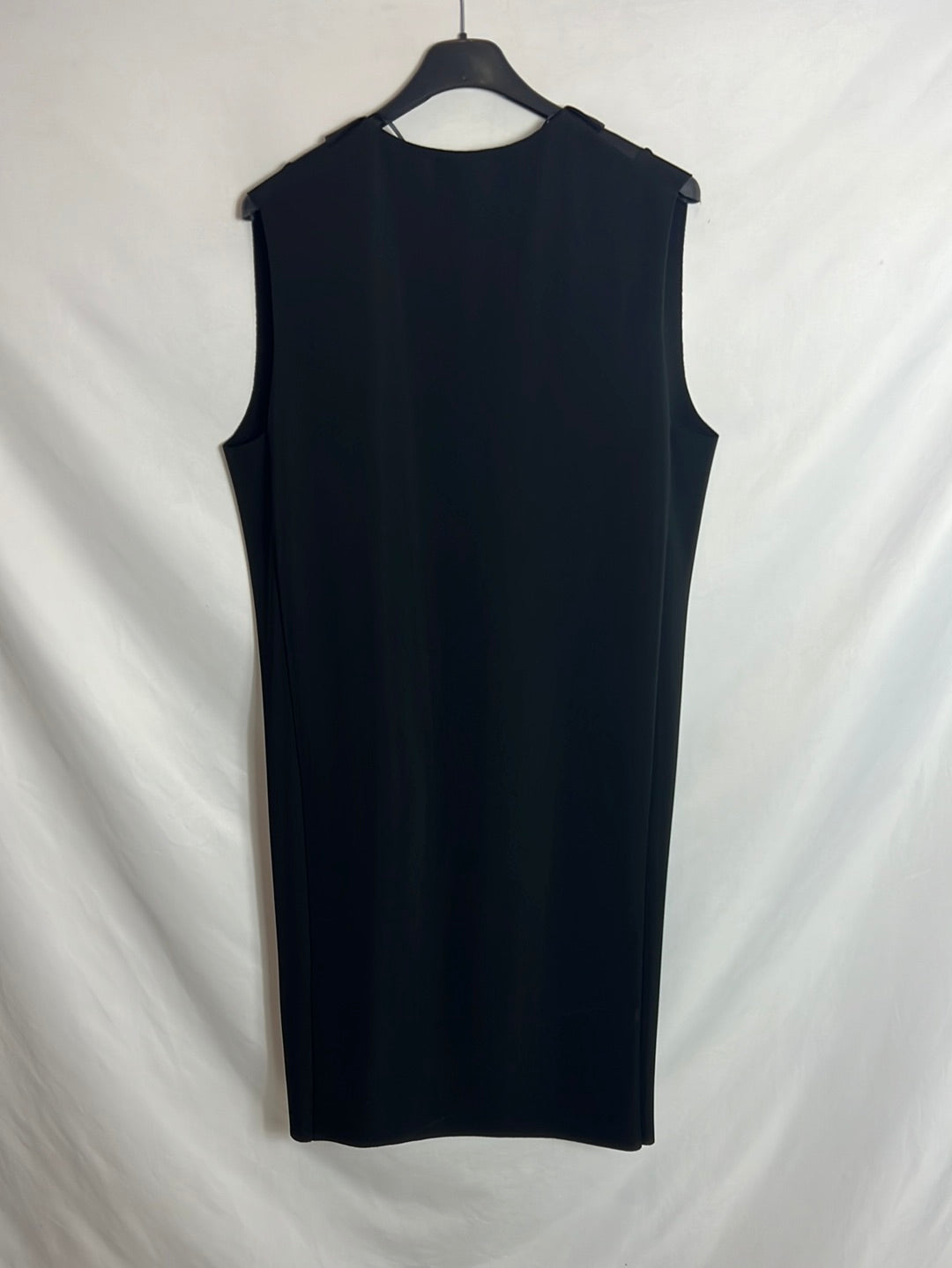 ZARA. Chaleco negro doble textura. T M