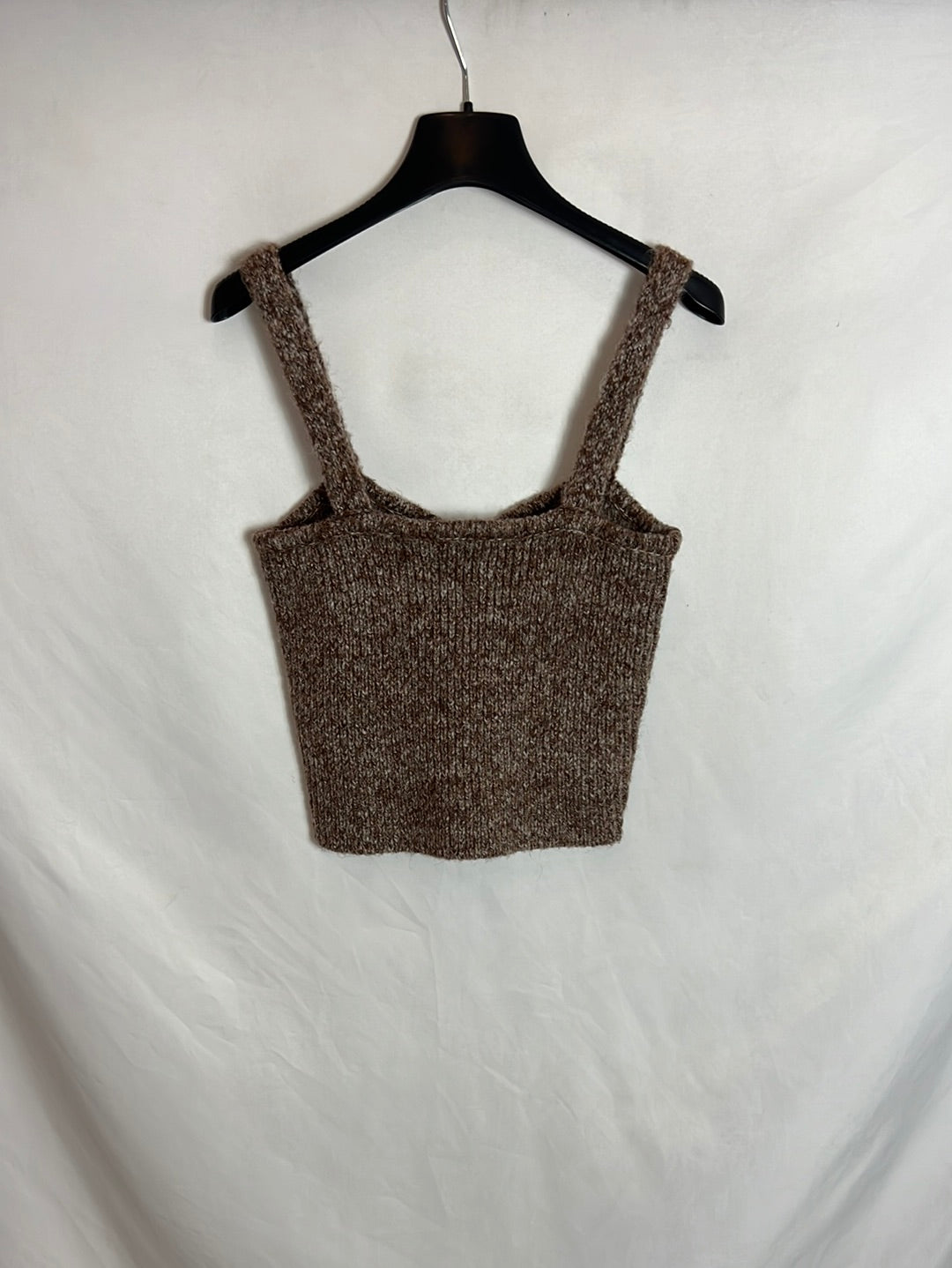 ZARA. Croptop punto jaspeado T.m