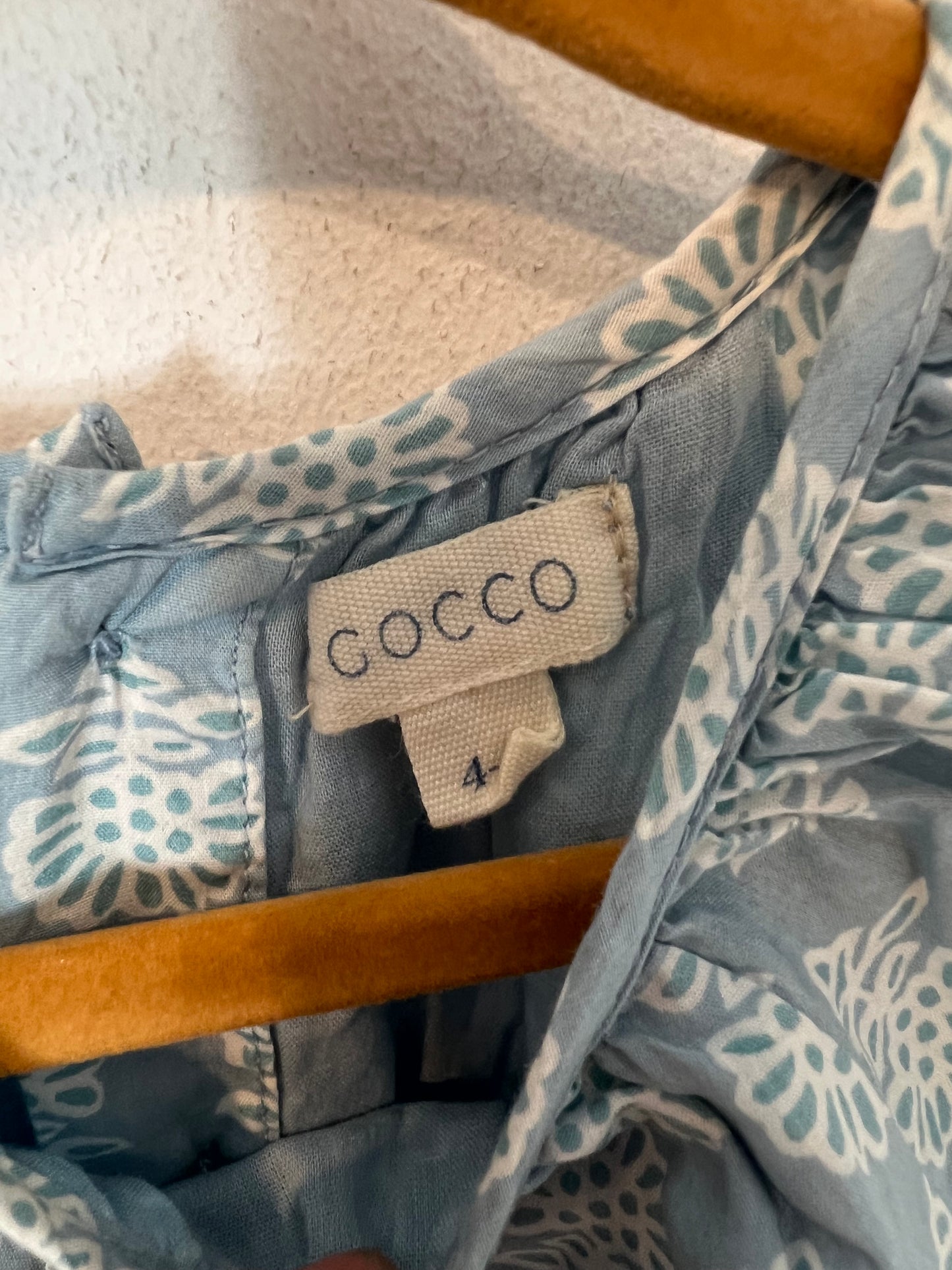 GOCCO. Vestido azul estampado. T 4 años