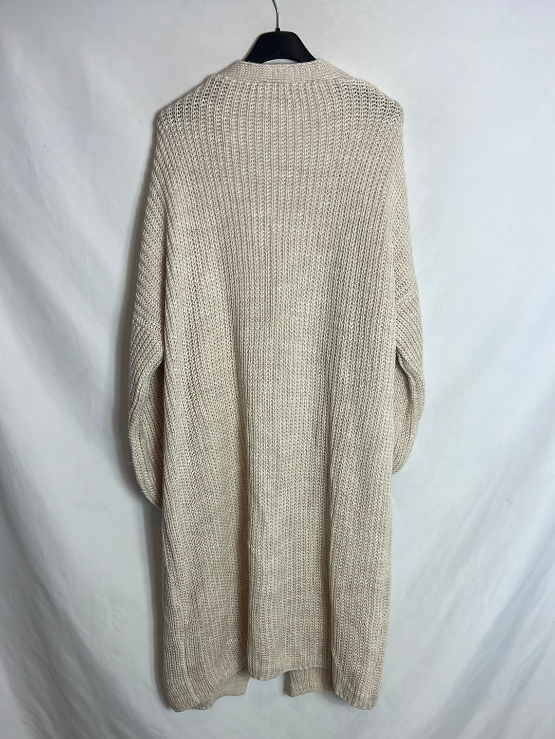 OTHERS. Long beige cardigan with pockets. TM