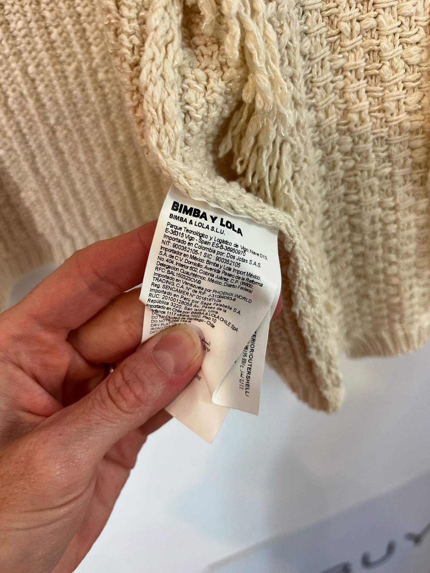 BIMBA Y LOLA. Beige fringed jacket TM