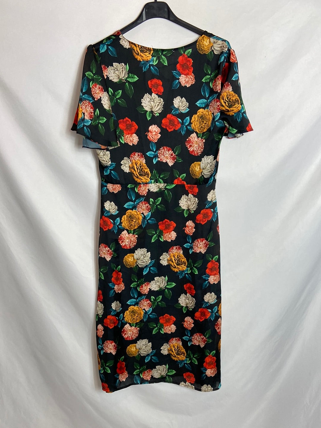 MANGO. Black floral dress TS