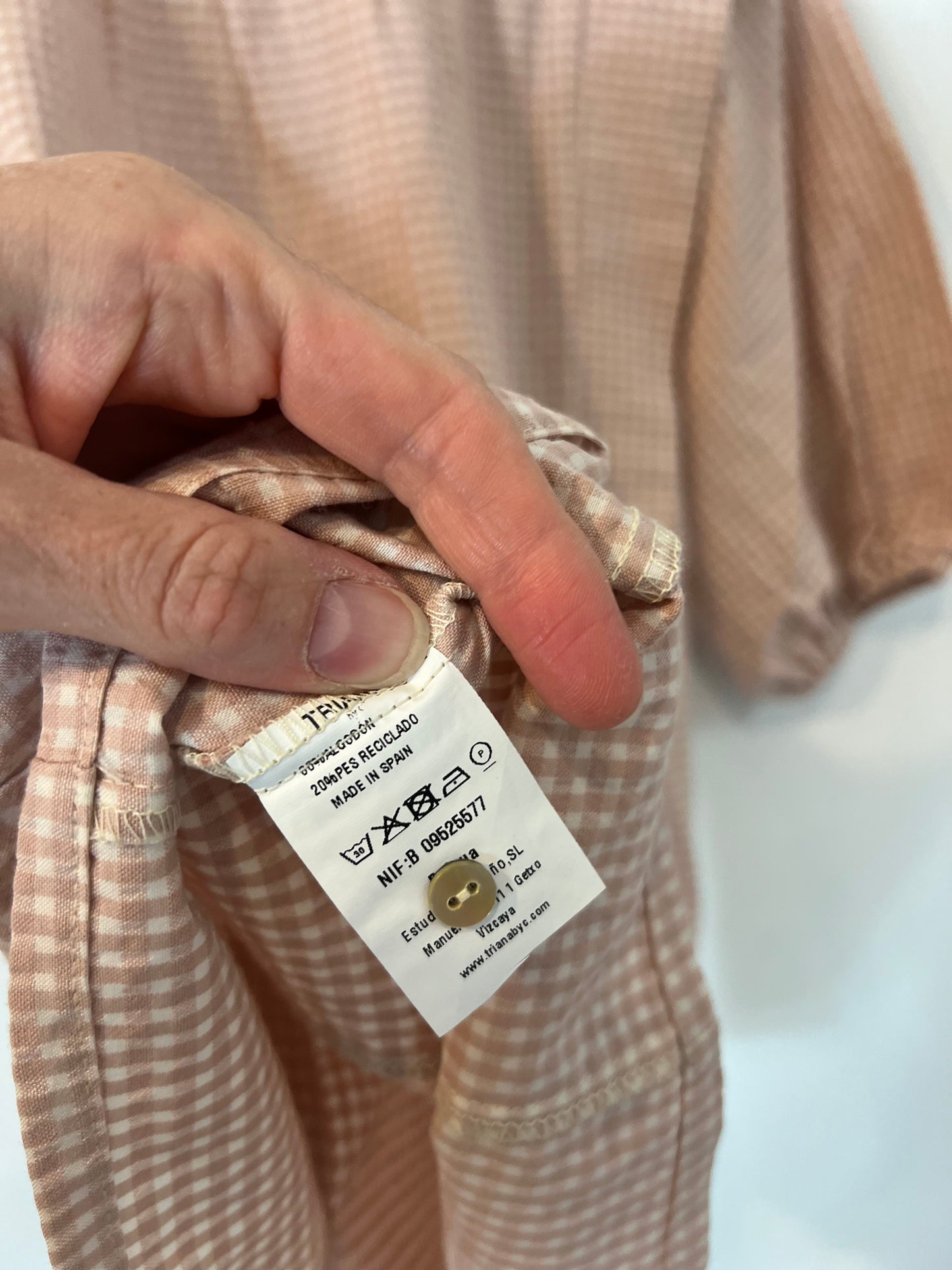 TRIANA BY C. Blusa cuadros rosas T.s