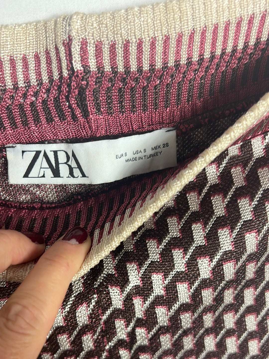 ZARA. Pantalón culotte textura estampado. T S