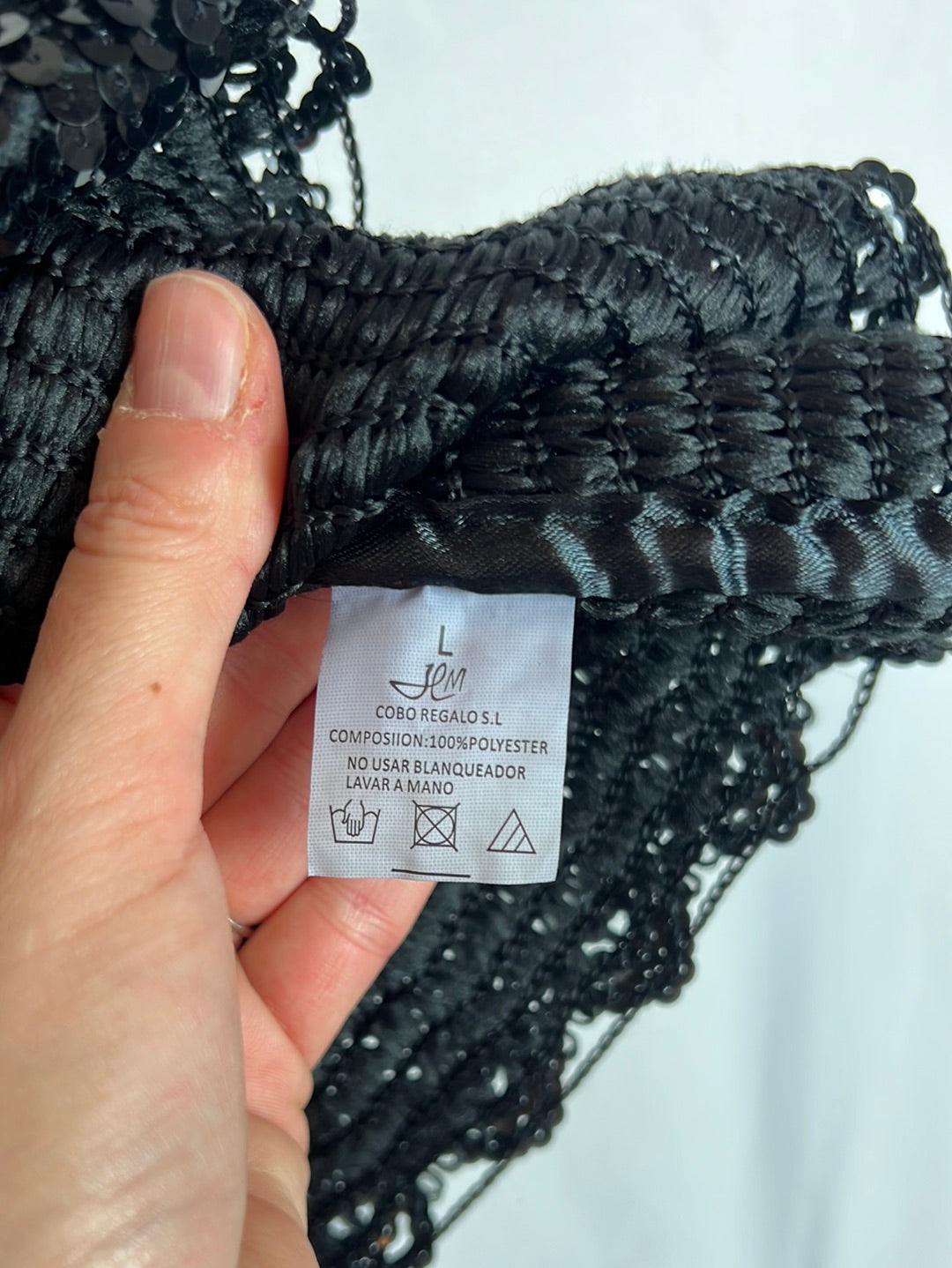 OTHER. Black sequin flared skirt. TL