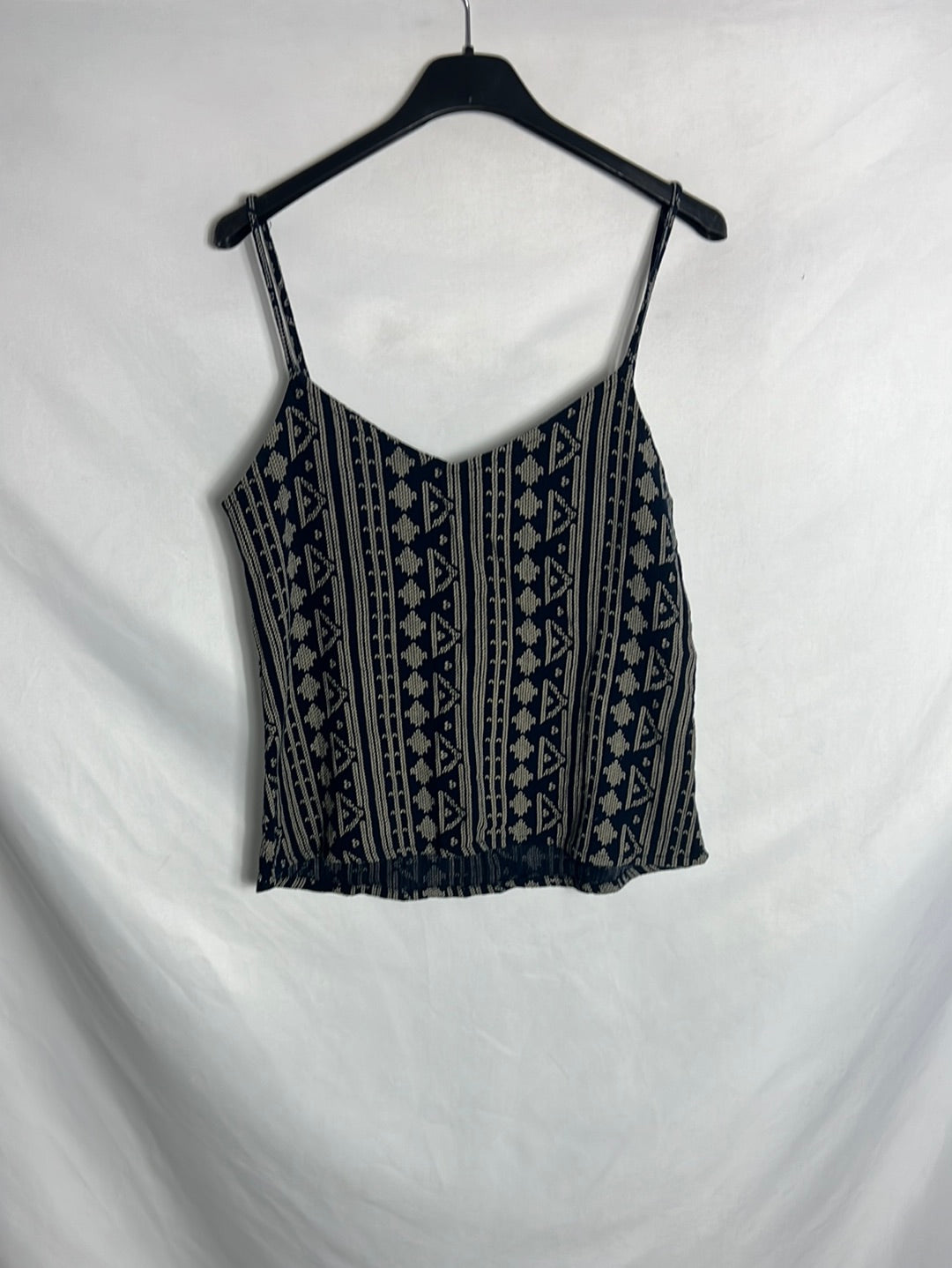 MANGO. Top azul estampado. T S