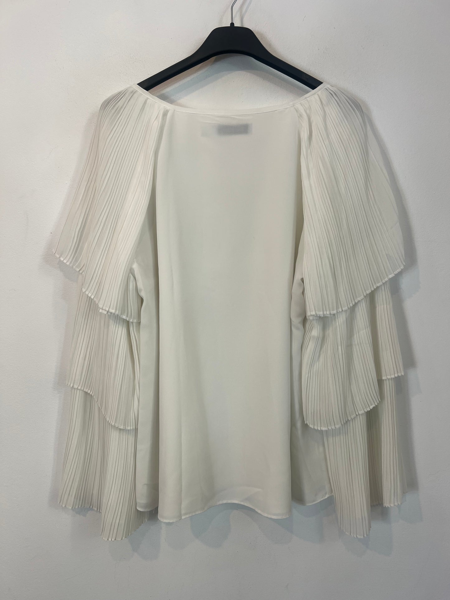 PEDRO DEL HIERRO. Blusa blanca volantes T.m