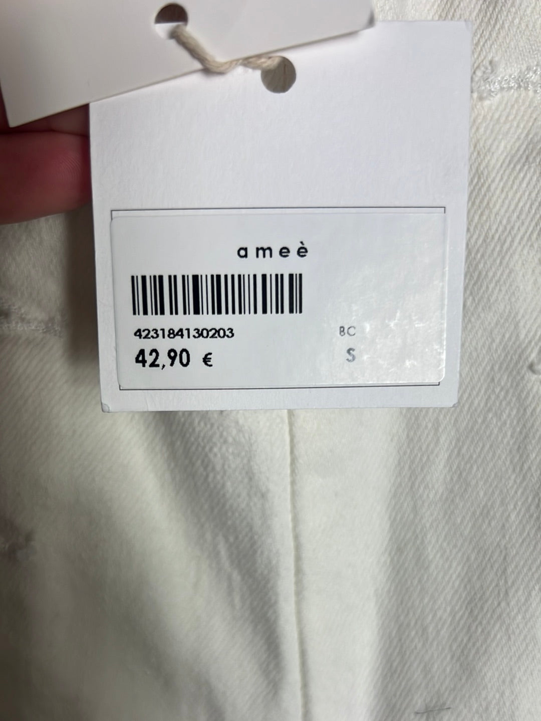 AMEÉ.Pantalones blancos rectos T.s