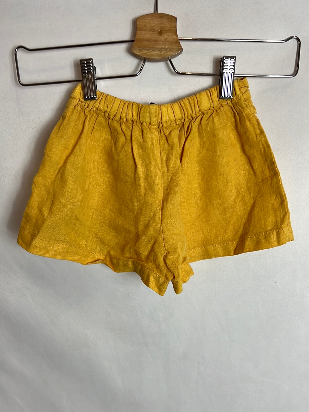 ZARA. Mustard linen Bermuda shorts. Size 18-24 months