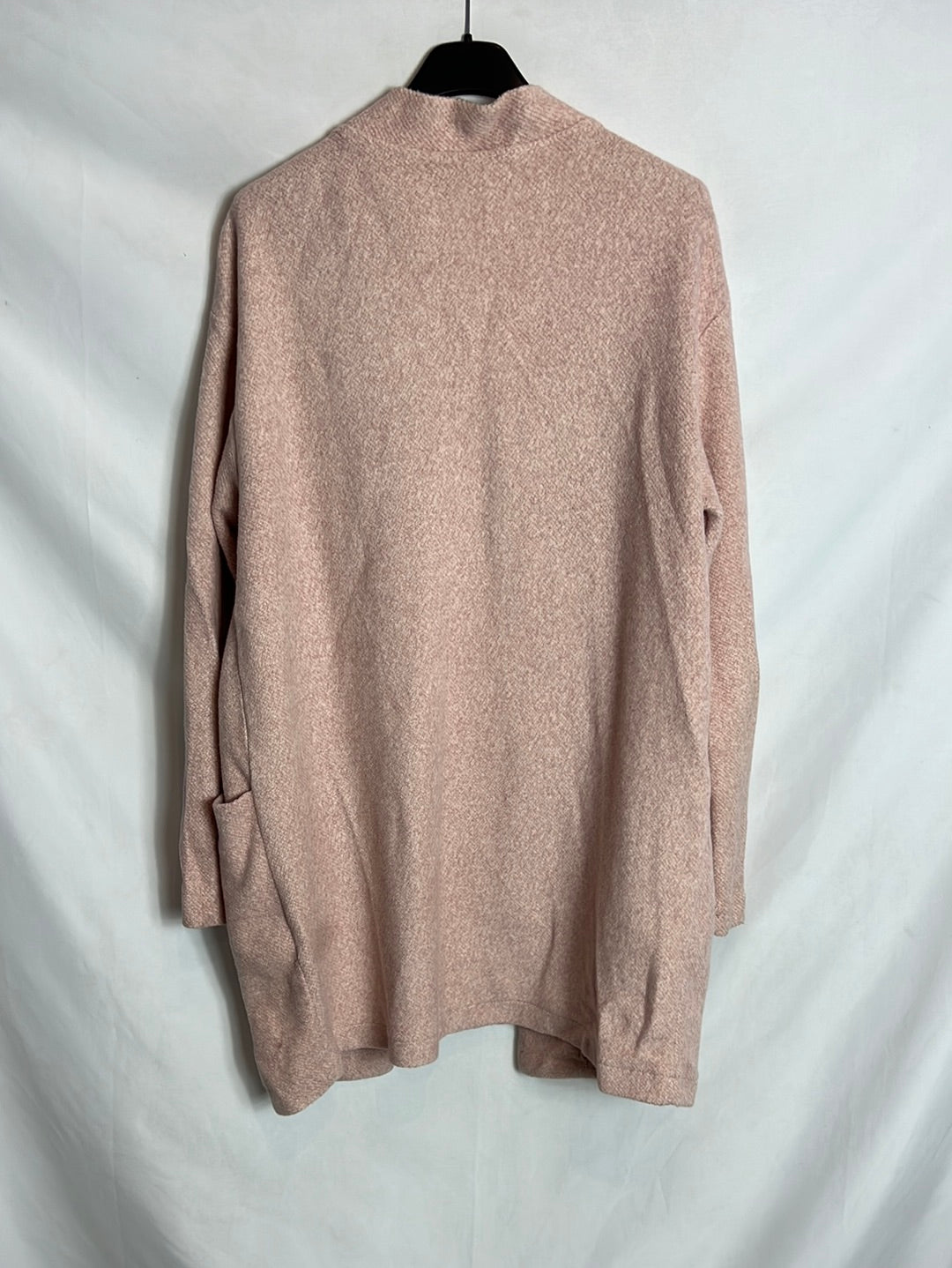 OTRAS. Chaqueta rosa jaspeada bolsillos. T M/L