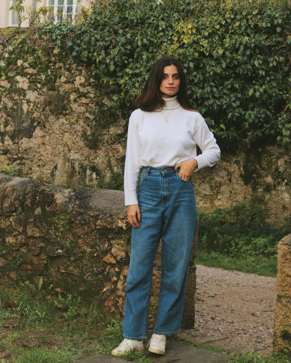 BELLEROSE. Pantalón denim ancho T.36