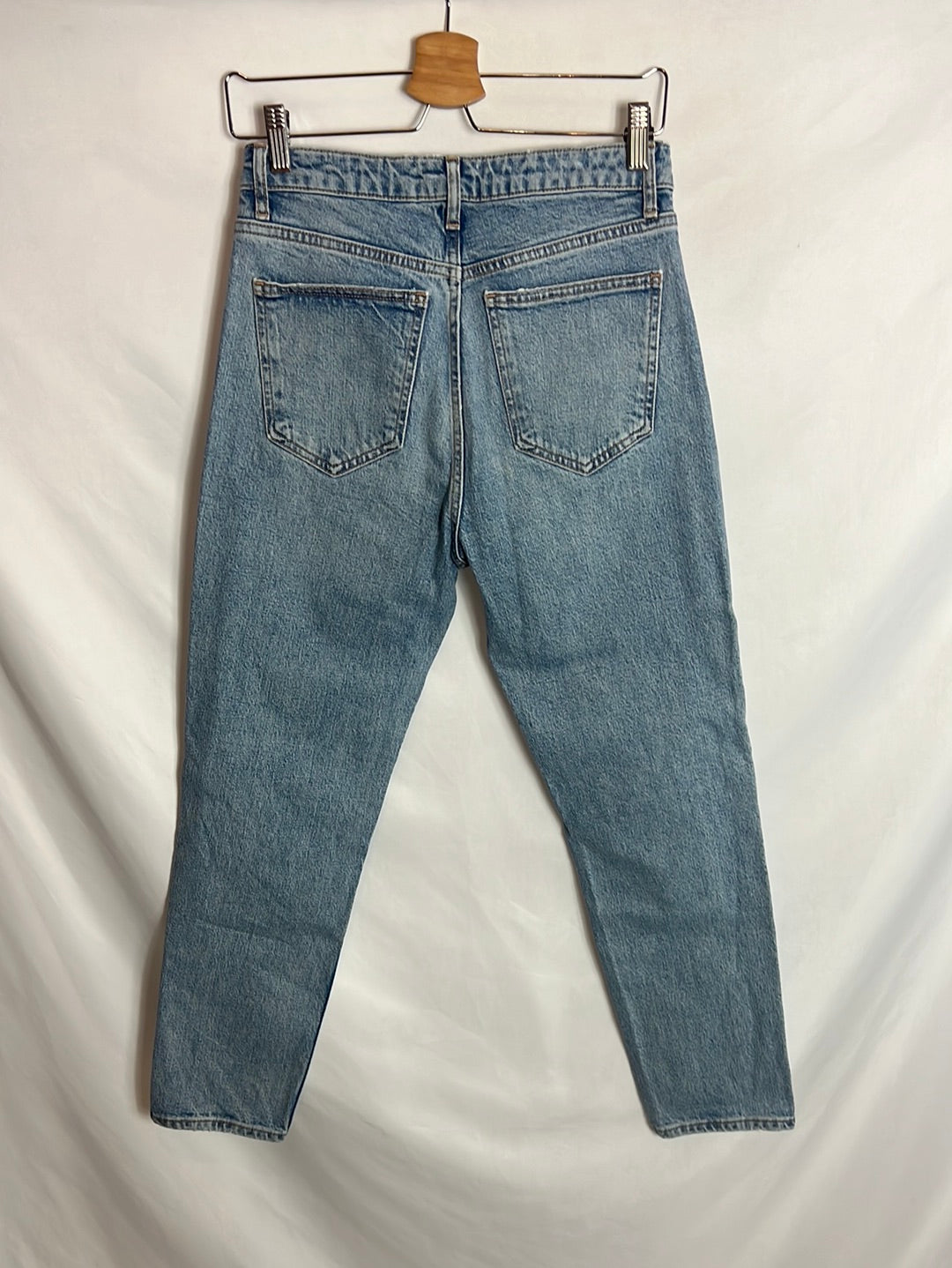 ZARA. Denim lavado medio cremallera.T 38