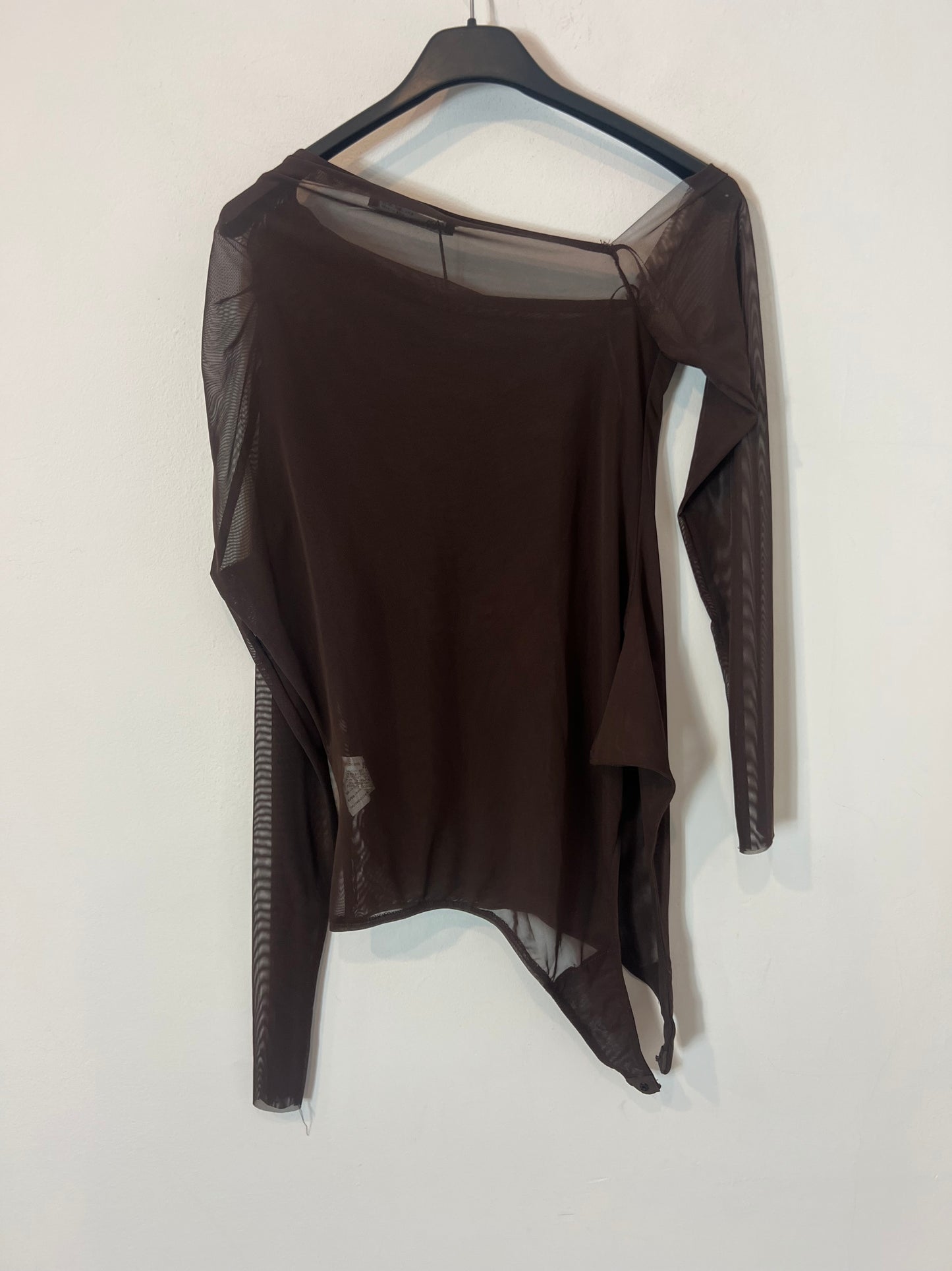 ZARA. Semi-sheer brown bodysuit. TL