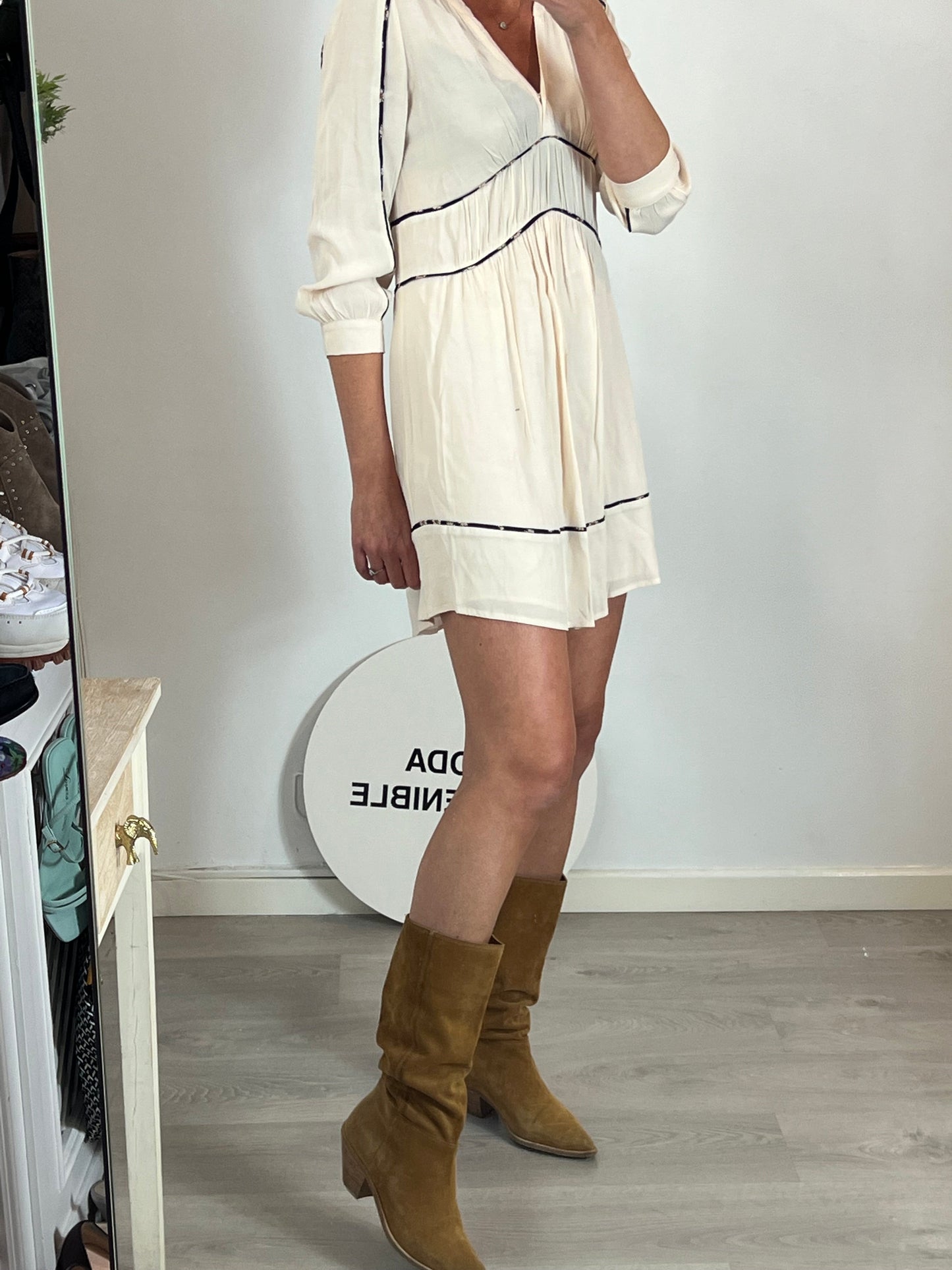 BA&SH. botas camel de piel T.39