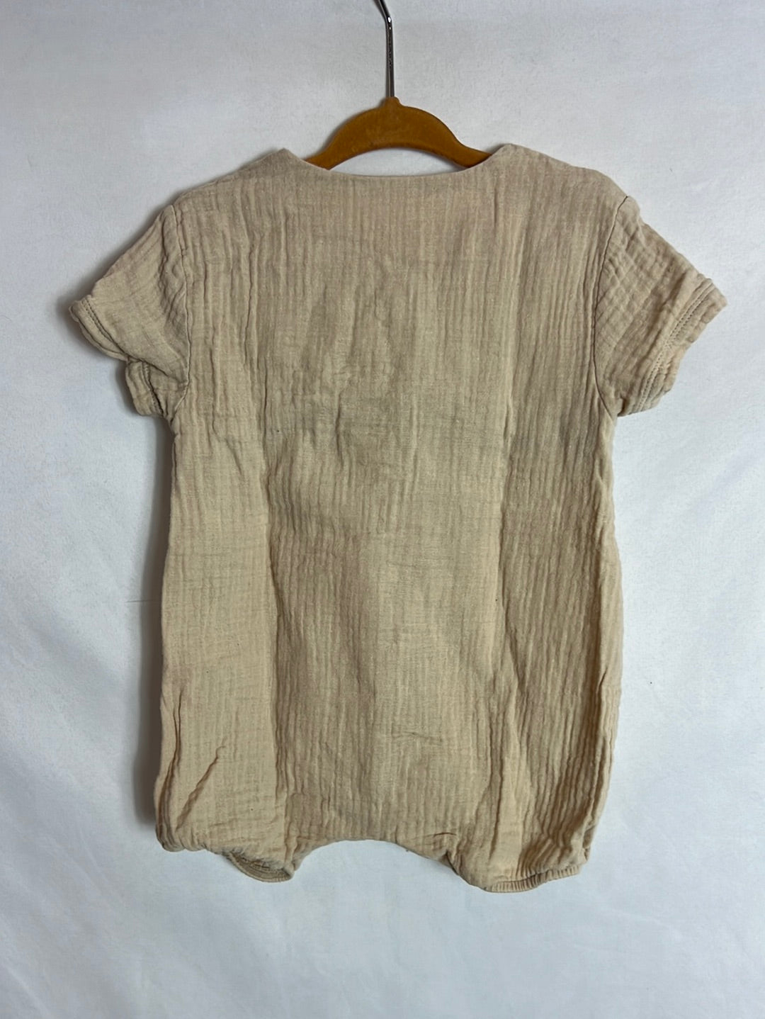 ZARA. Beige bamboo romper. Size 6-9 months