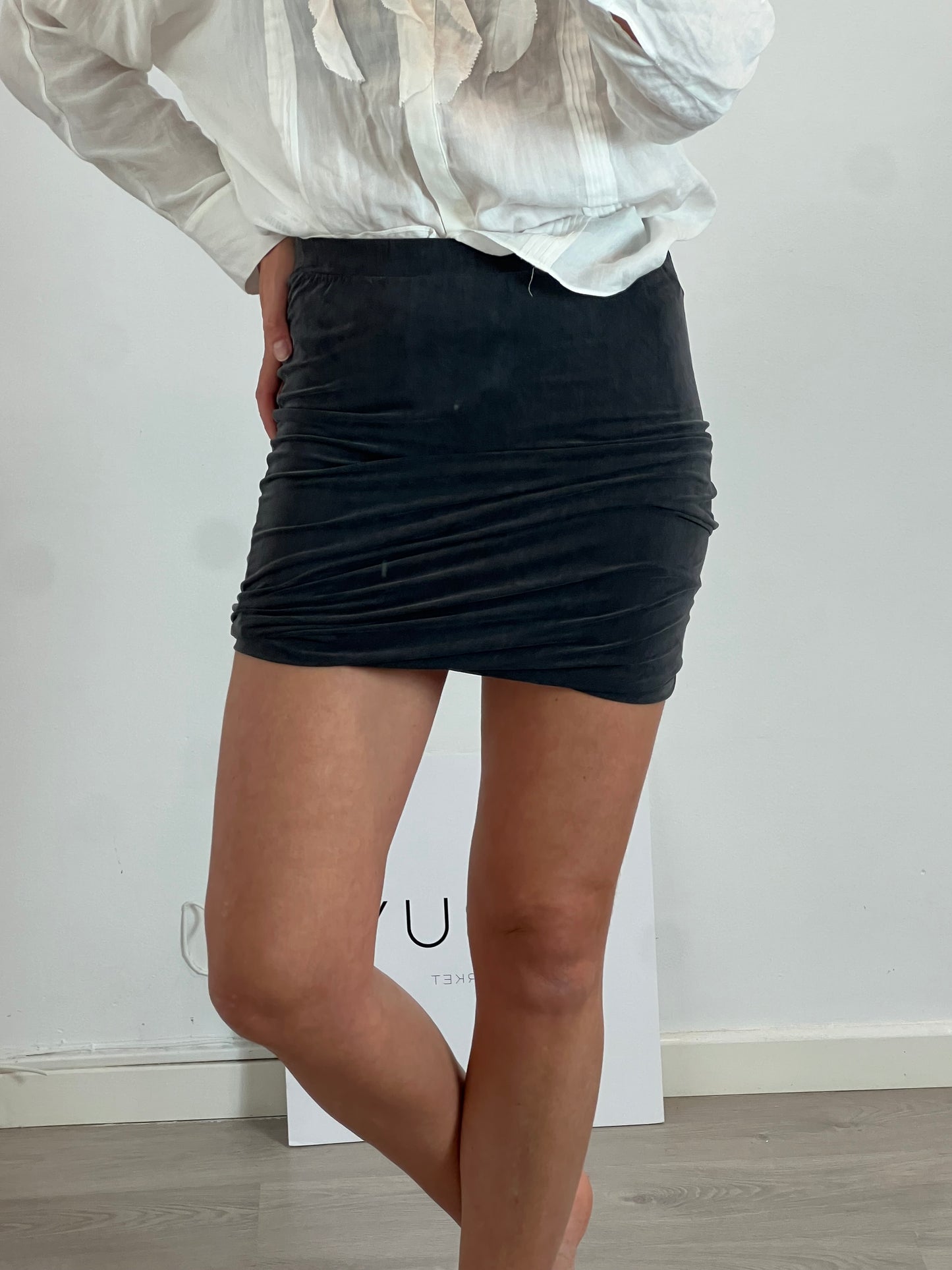 AMERICAN VINTAGE. Grey/blue stretch skirt. TS