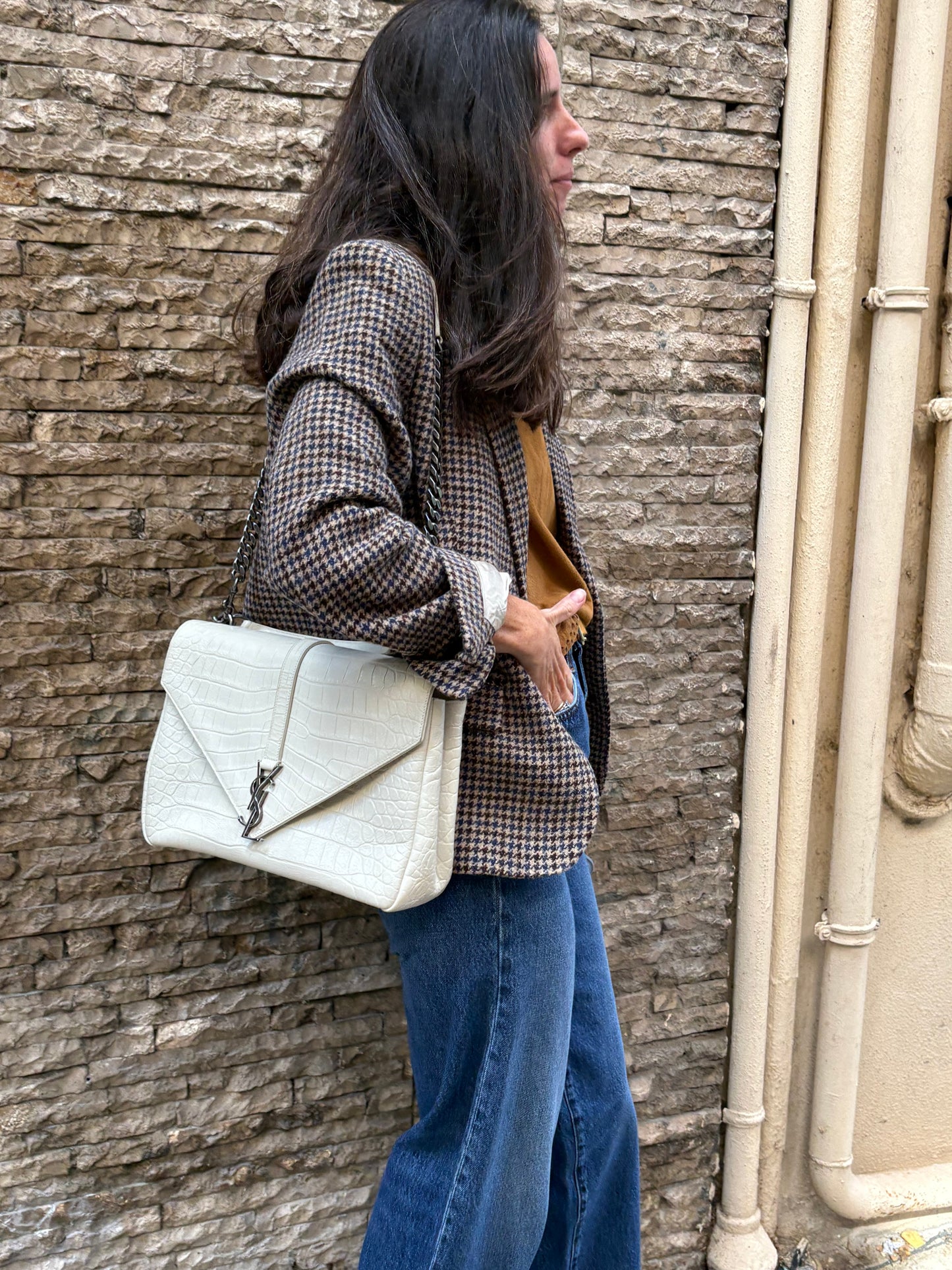 GERARD DAREL.Americana lana tonos burdeos y azules